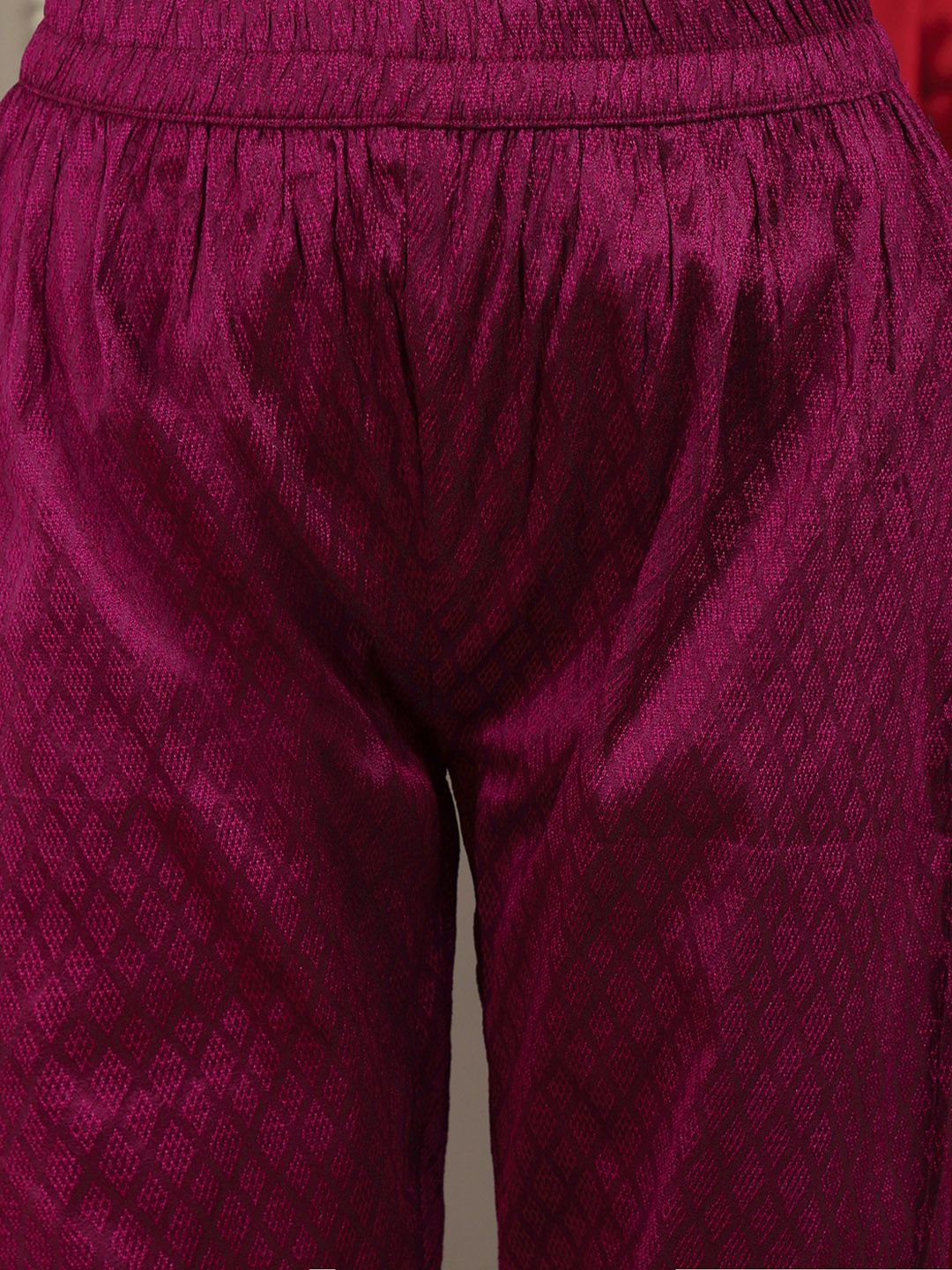 Dhiyona VA Women's Magenta Ethnic Motifs Yoke Design Kurta with Trousers & With Dupatta