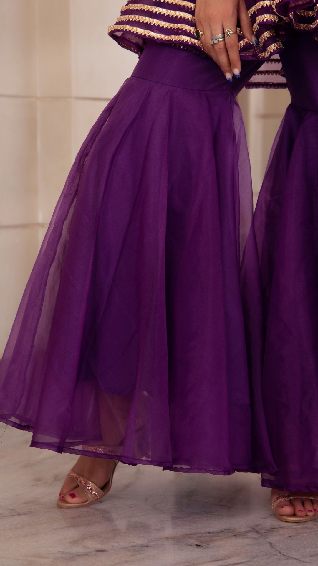 Masakali Purple Organza Sharara Set