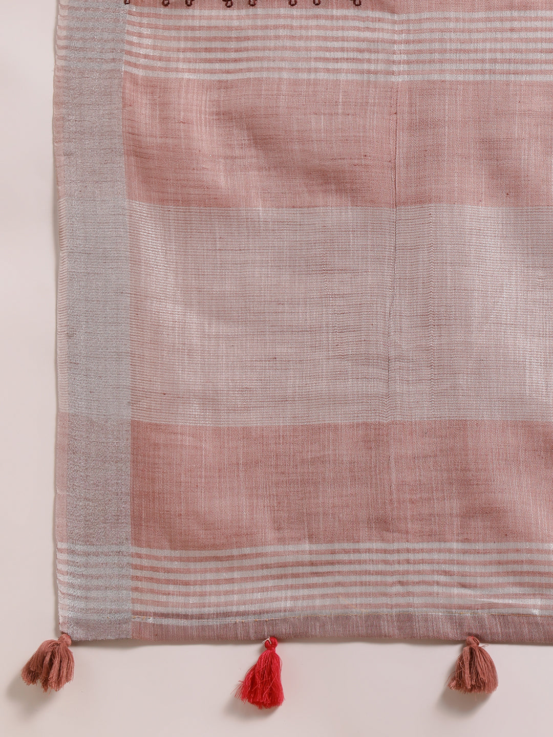 Dhiyona GR Women's CT Lavender Cotton Linen Silk Embroidered Saree