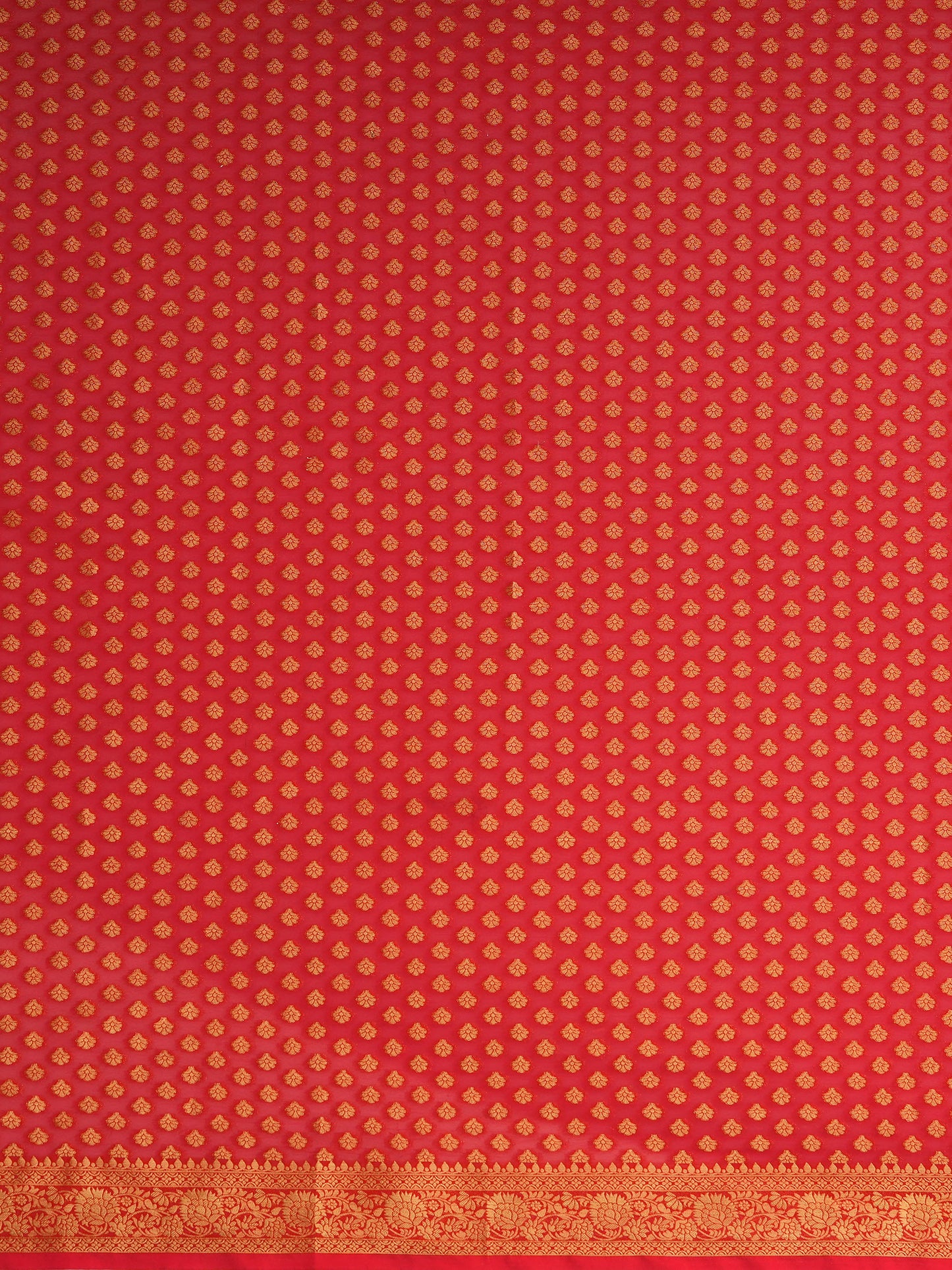 Women's Georgette Red Woven Design Designer Saree With Blouse Piece