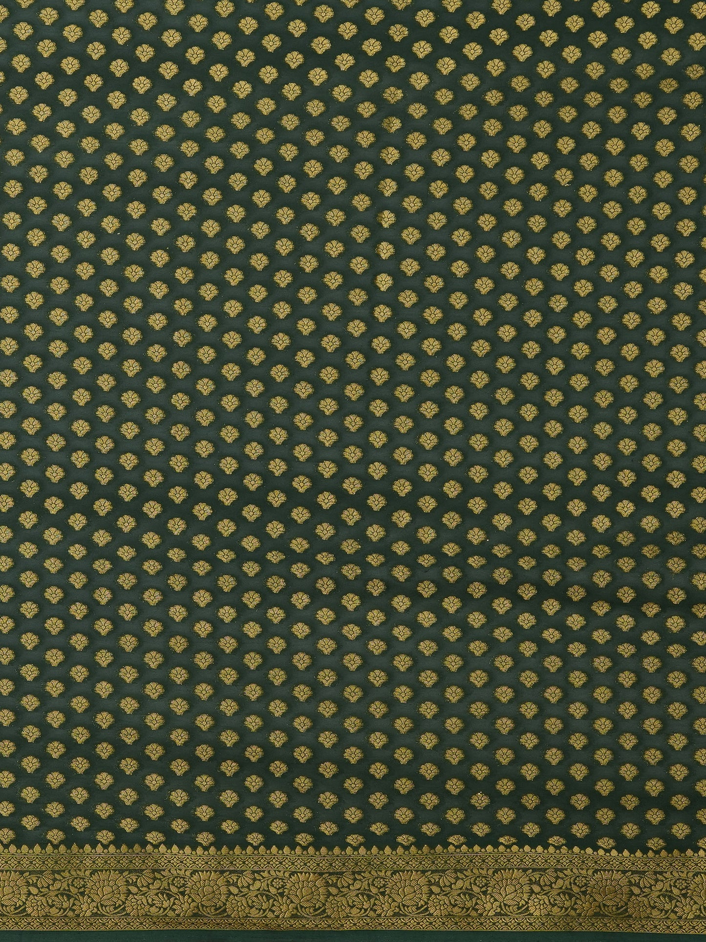 Women's Georgette Green Woven Design Designer Saree With Blouse Piece