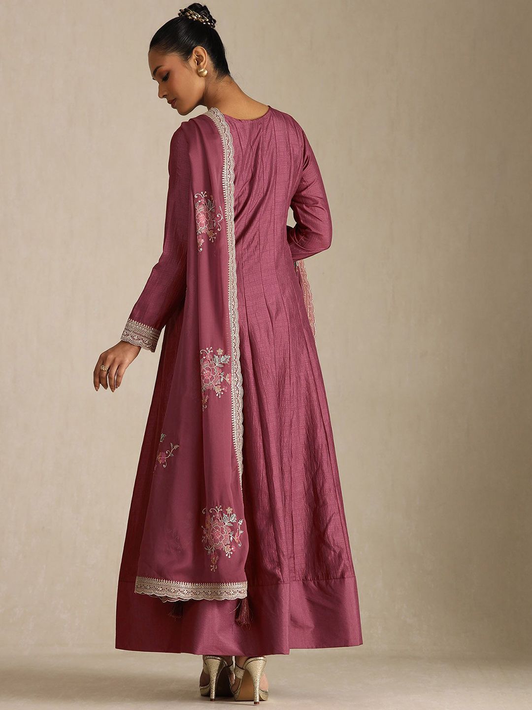 Dhiyona SO Women's Women Yoke Design Angrakha Kurta & Trousers & Dupatta
