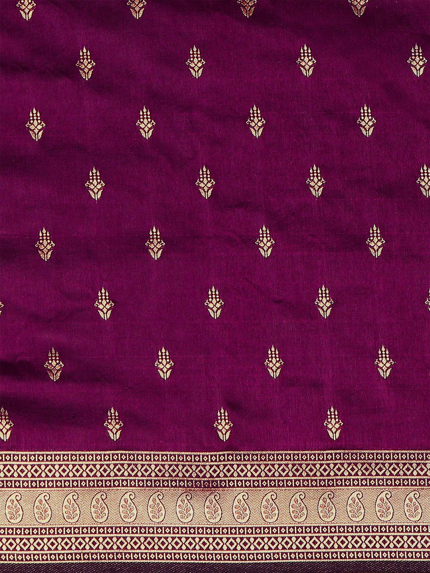 Women's Silk Blend Magenta Woven Design Designer Saree With Blouse Piece