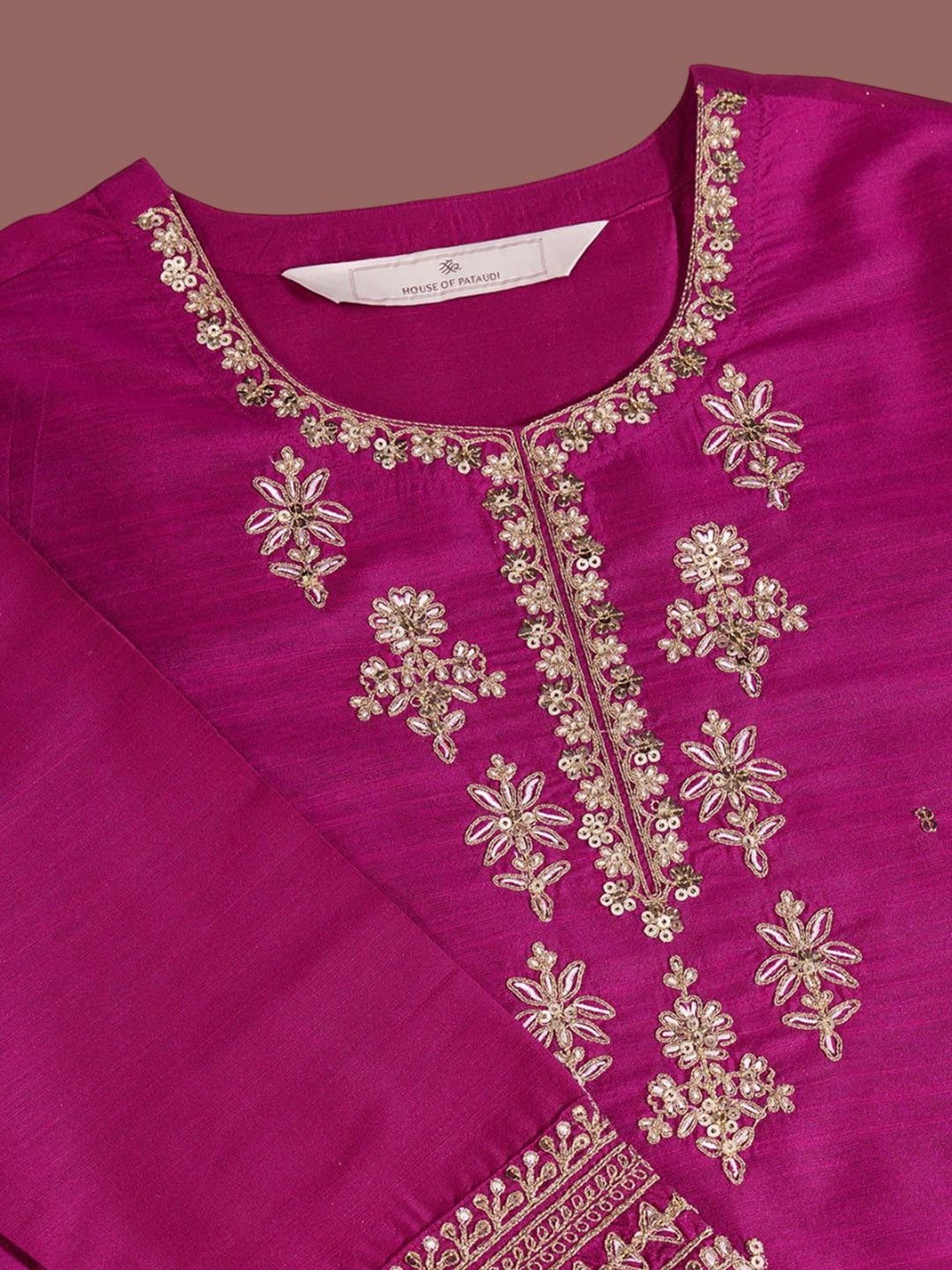 Dhiyona PD Women Floral Embroidered Straight Kurta & Sharara with Dupatta