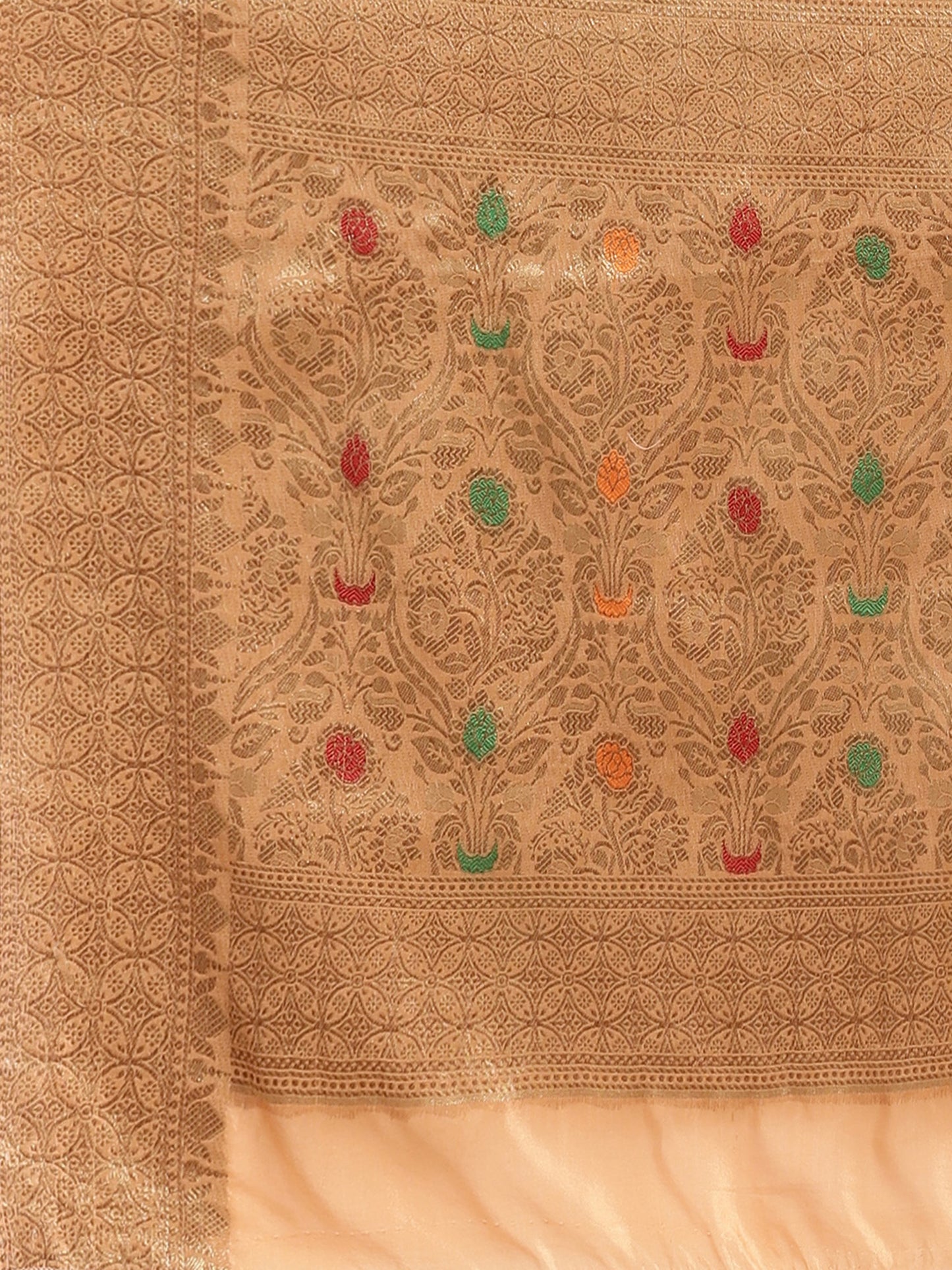Women's Silk Blend Orange Woven Design Designer Saree With Blouse Piece