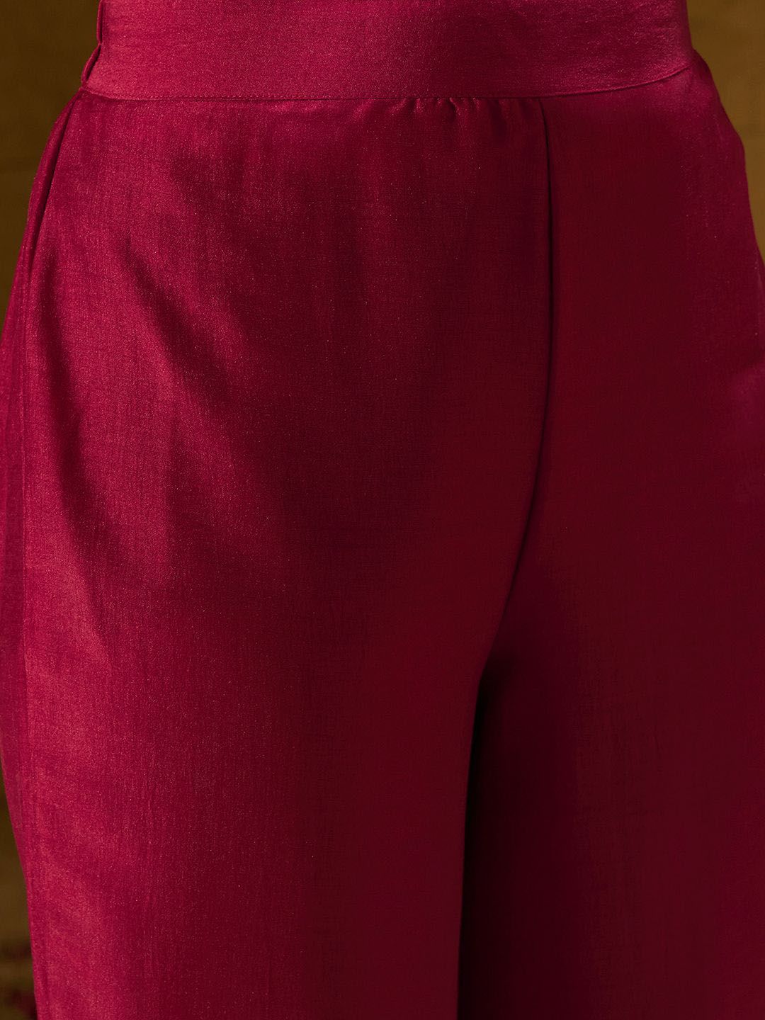 Dhiyona IE Ethnic Motifs Embroidered Gotta Patti Straight Kurta With Trousers & Dupatta