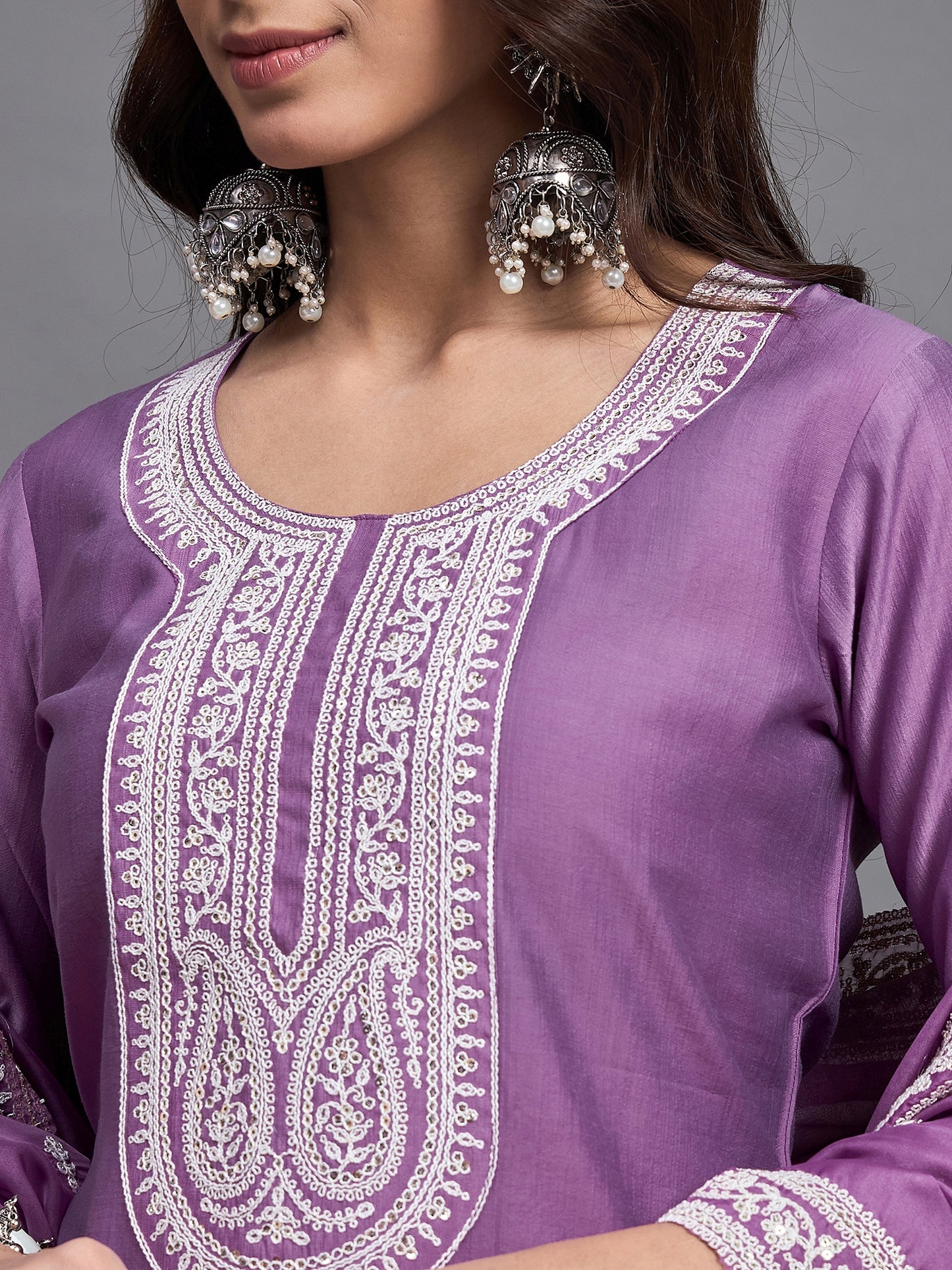 Women Embroidery A-Line Kurta And Pant set with Dupatta