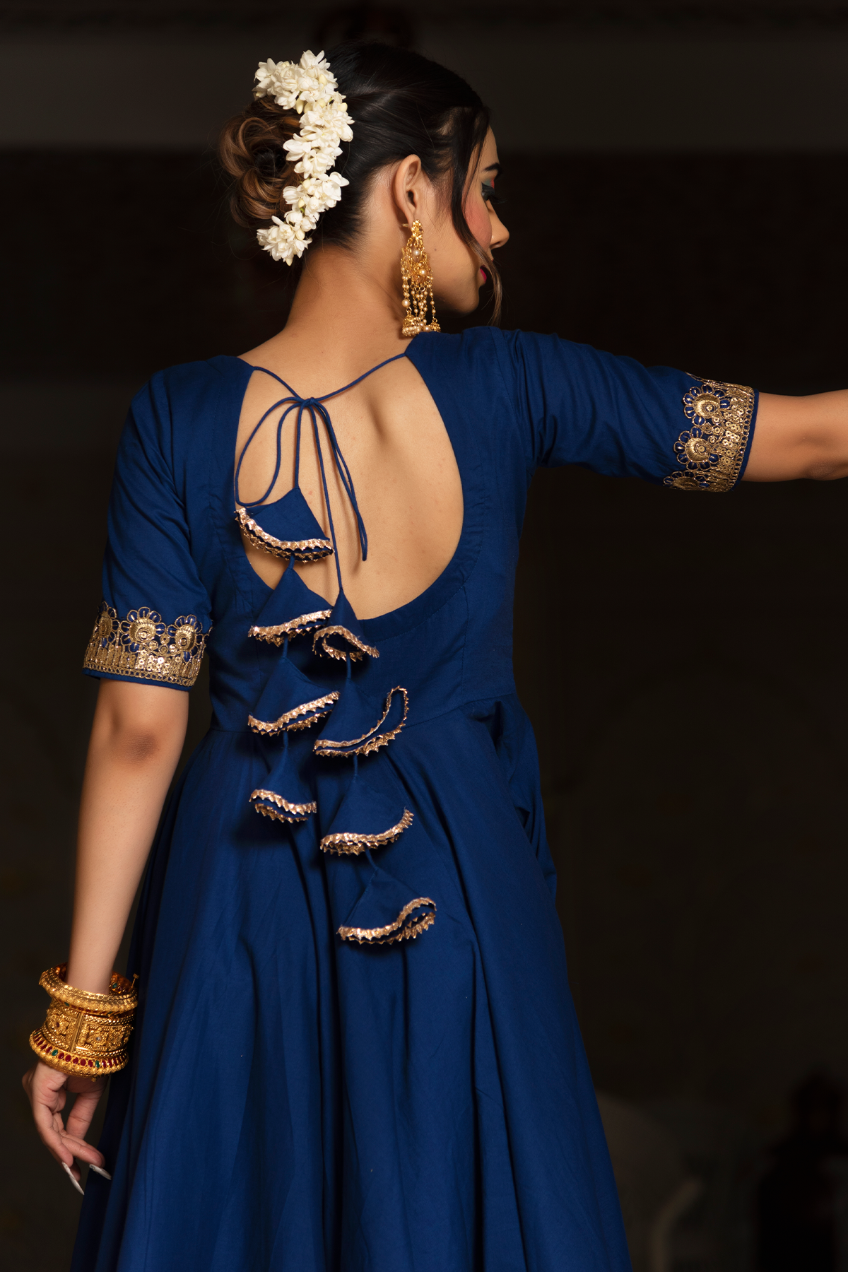Minakari Blue Anarkali Set