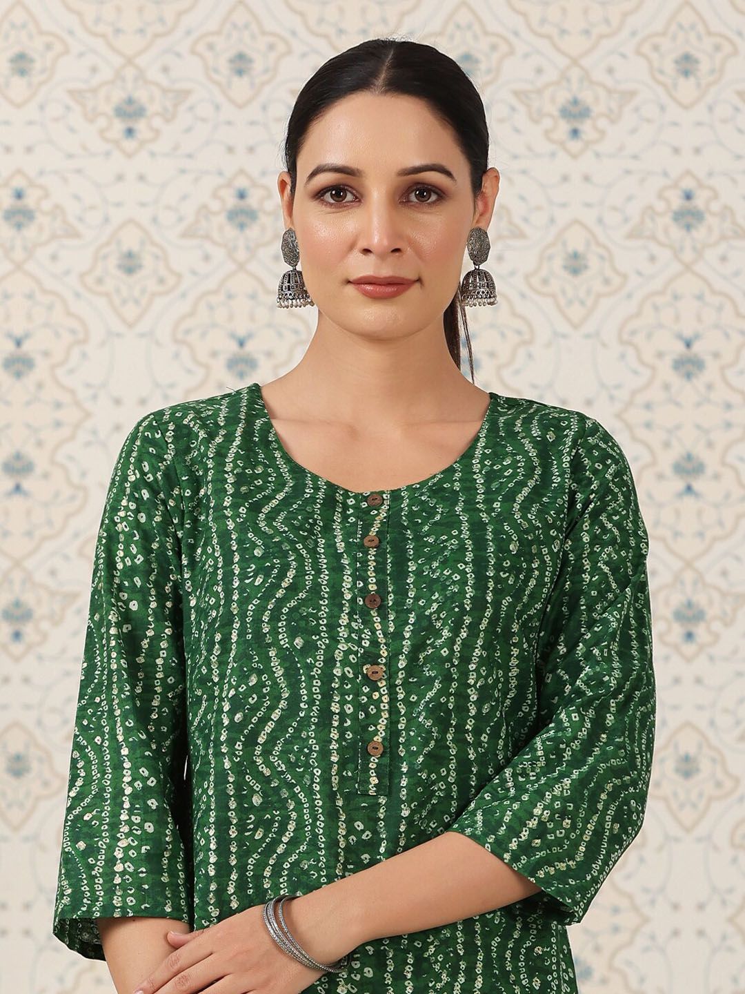 Dhiyona OD Bandhani Printed Straight Kurta