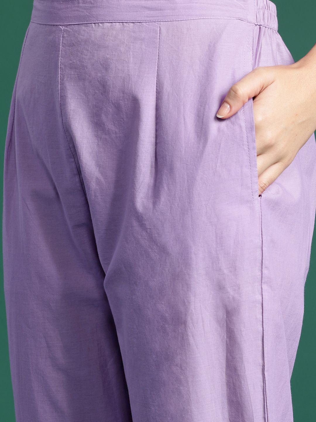 Dhiyona IE Floral Embroidered Thread Work Pure Cotton Kurta With Trousers & Dupatta