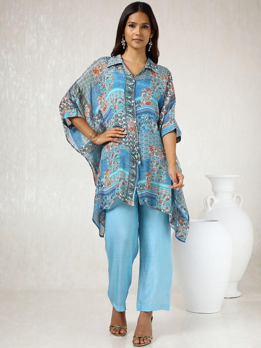 Dhiyona SO Women's Women Ethnic Motifs Printed Regular Kurta with Trousers