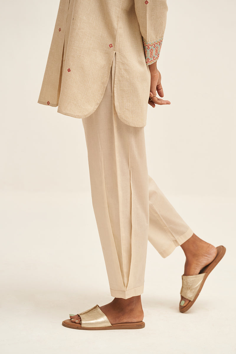 Women's Fog Beige Cotton Co-ord Set