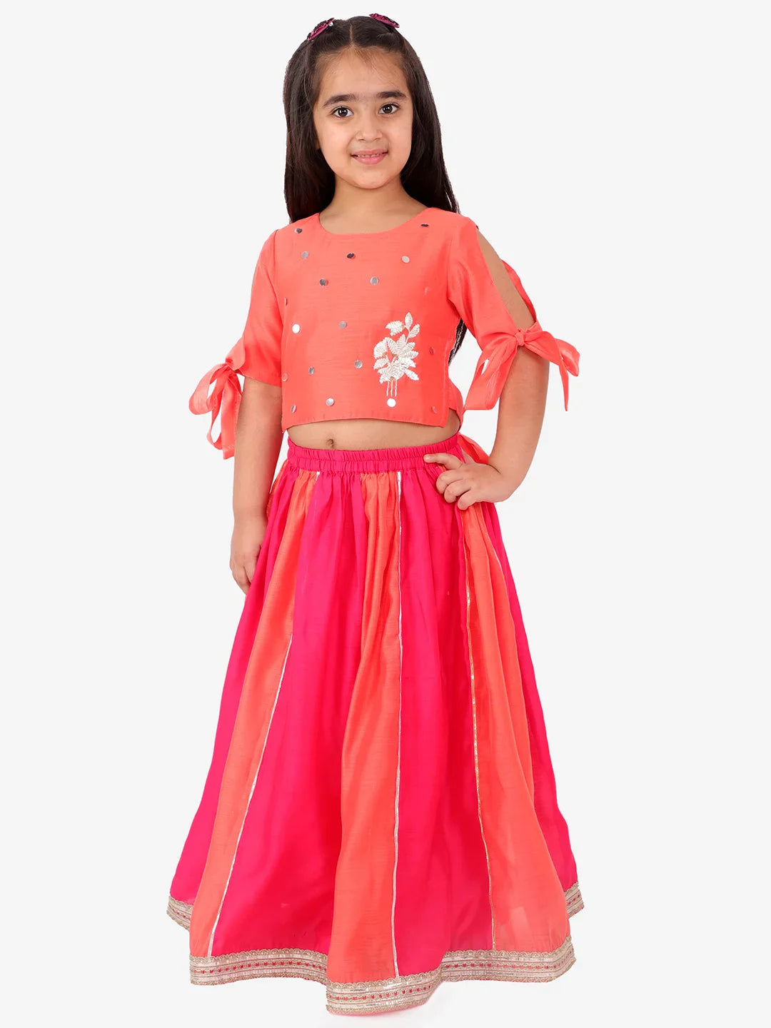 Girls embroidered choli with ghaghra set