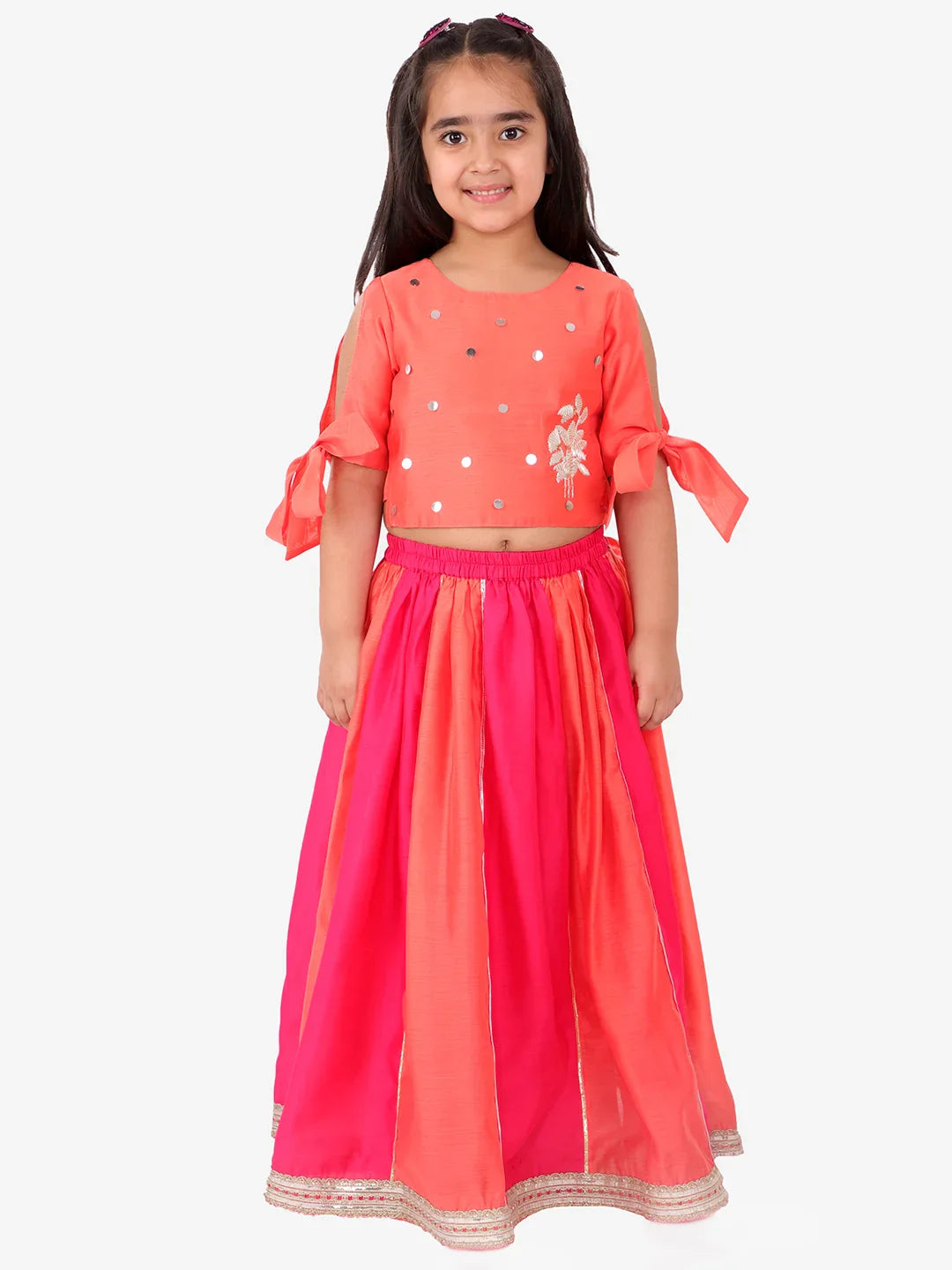 Girls embroidered choli with ghaghra set