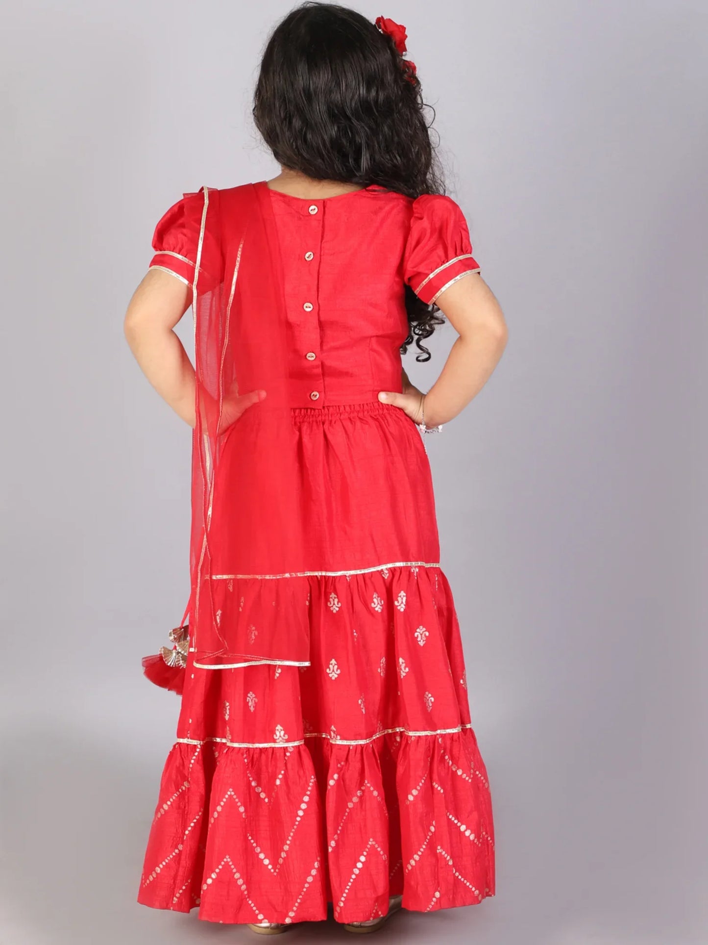 Girls jamavar choli with ghaghra with dupatta set