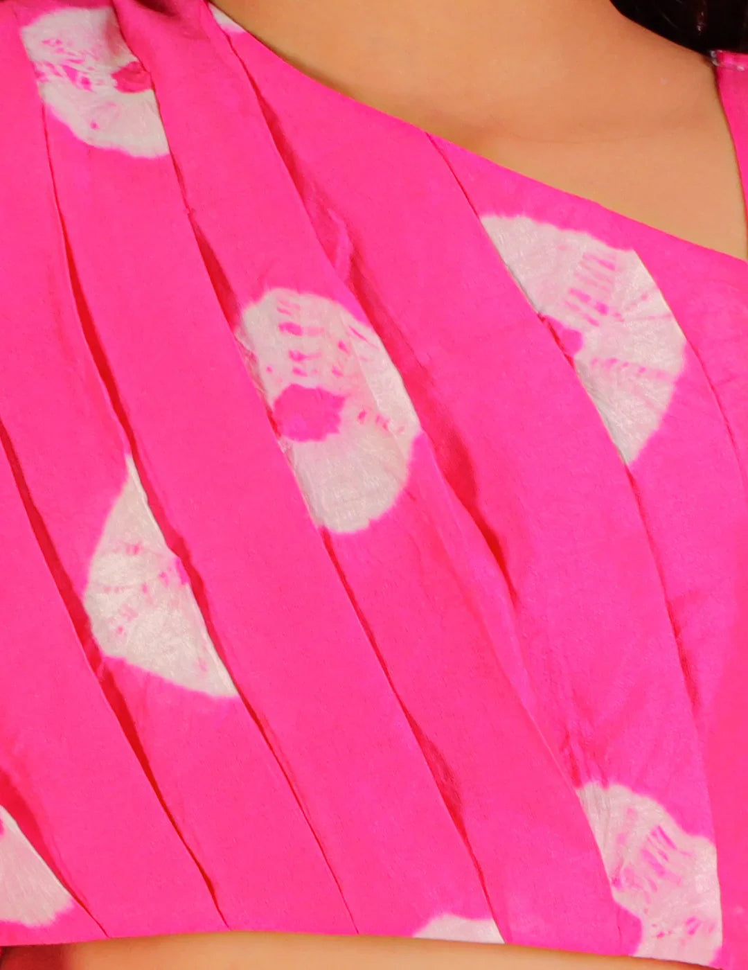 Girls Fusion Tie & Dye Tiered Skirt with one shoulder Top with pom pom detailing