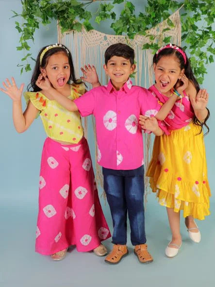 Girls Fusion Tie & Dye Flared Palazzo with Top