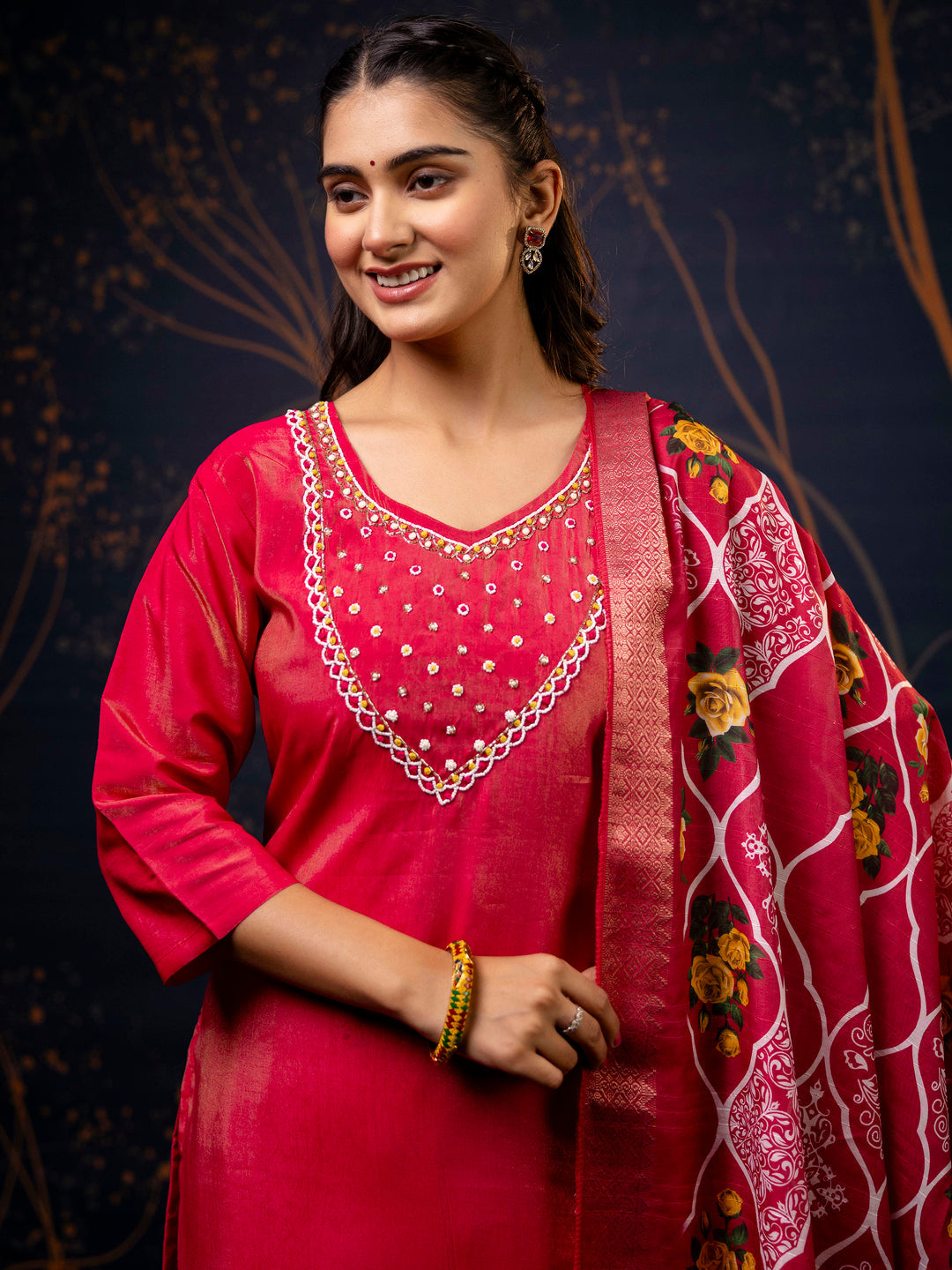 Dhiyona VV Women's Kurta and Pant Sets Simar Silk fabric