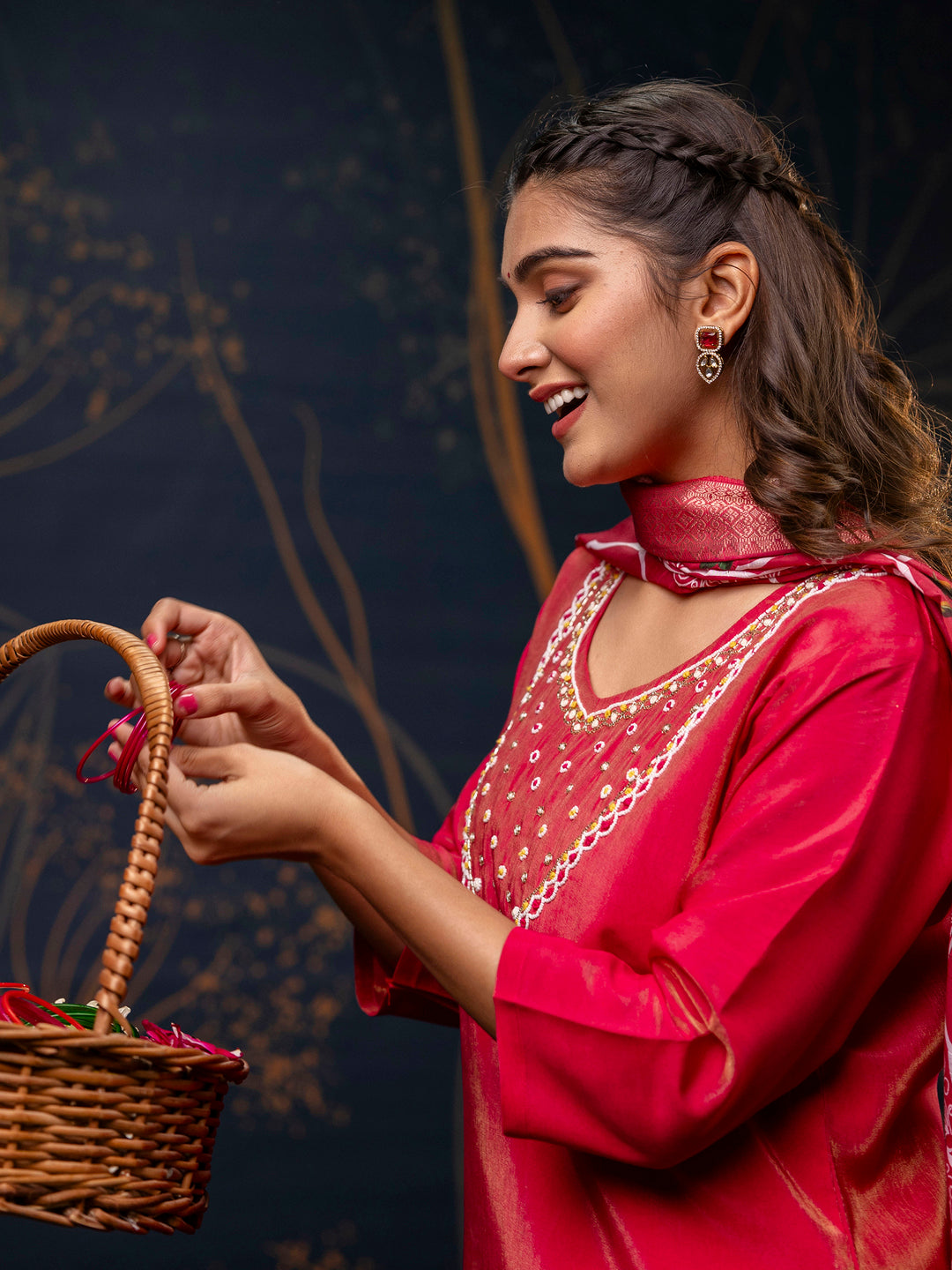 Dhiyona VV Women's Kurta and Pant Sets Simar Silk fabric