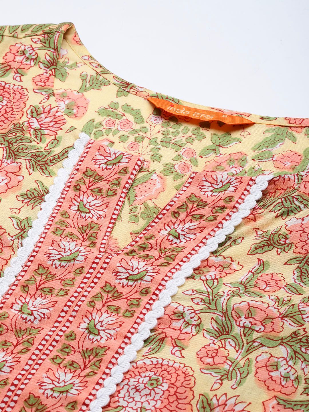 Dhiyona IE Floral Printed Pure Cotton Kurta with Salwar & With Dupatta