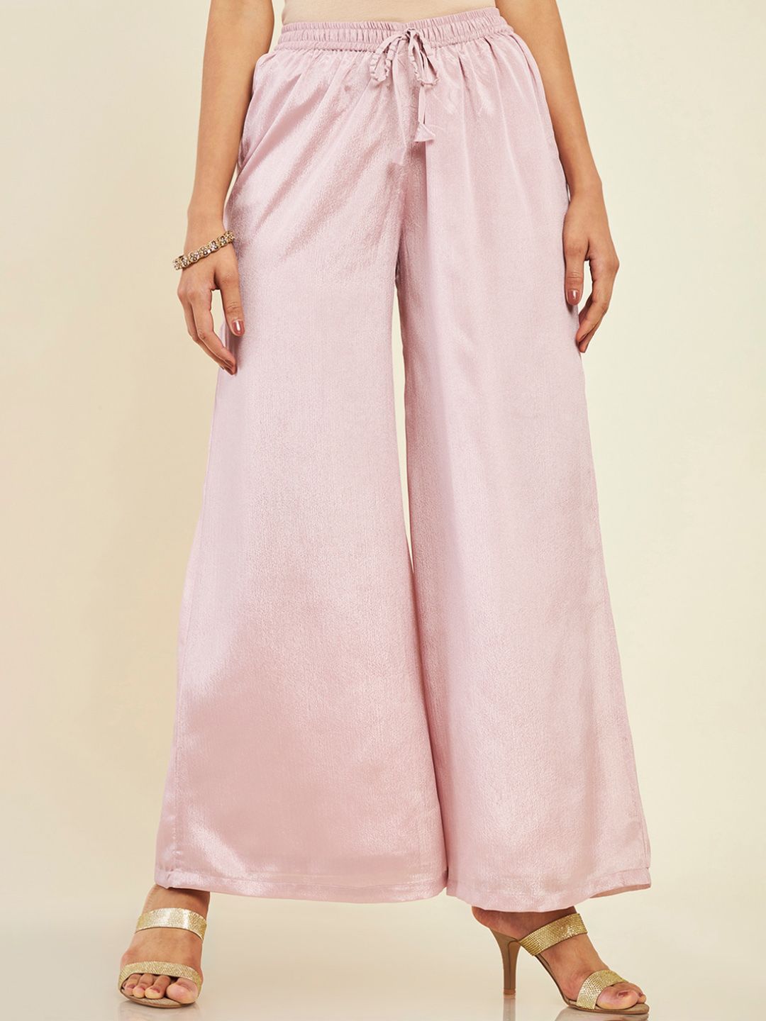 Dhiyona SO Women's Ethnic Motif Embroidered Sequinned Pure Wool Kurta with Palazzos & Dupatta