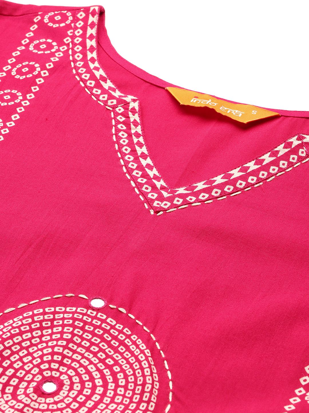 Dhiyona IE Ethnic Motifs Printed Panelled Pure Cotton Kurta with Trousers & With Dupatta