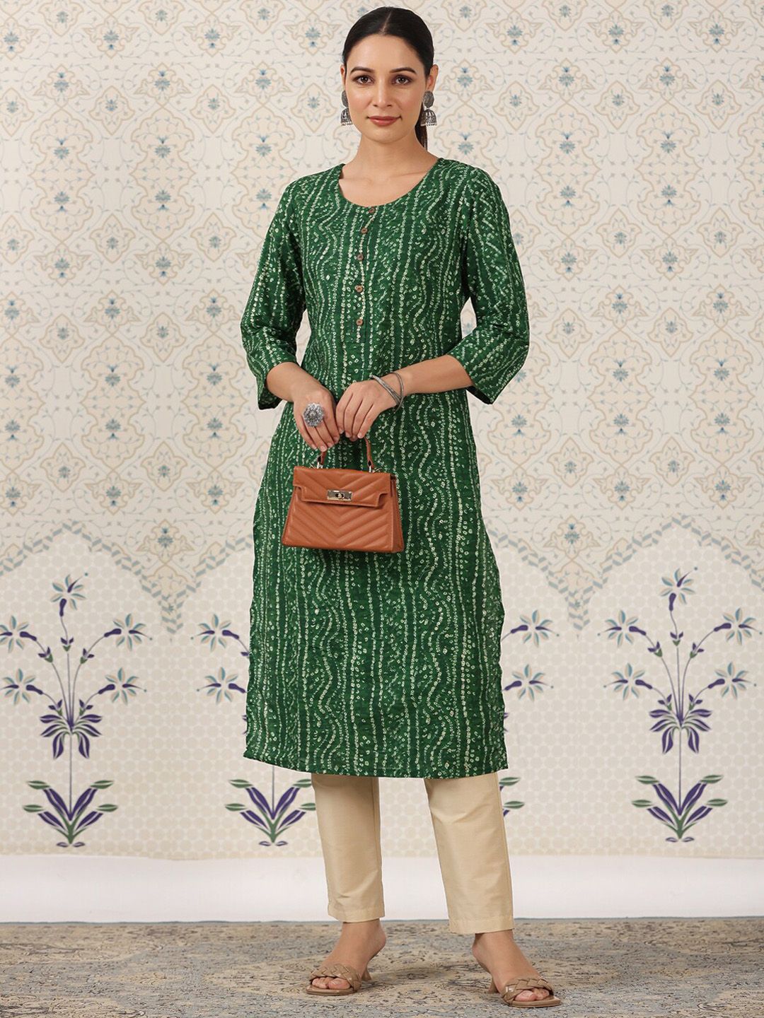 Dhiyona OD Bandhani Printed Straight Kurta