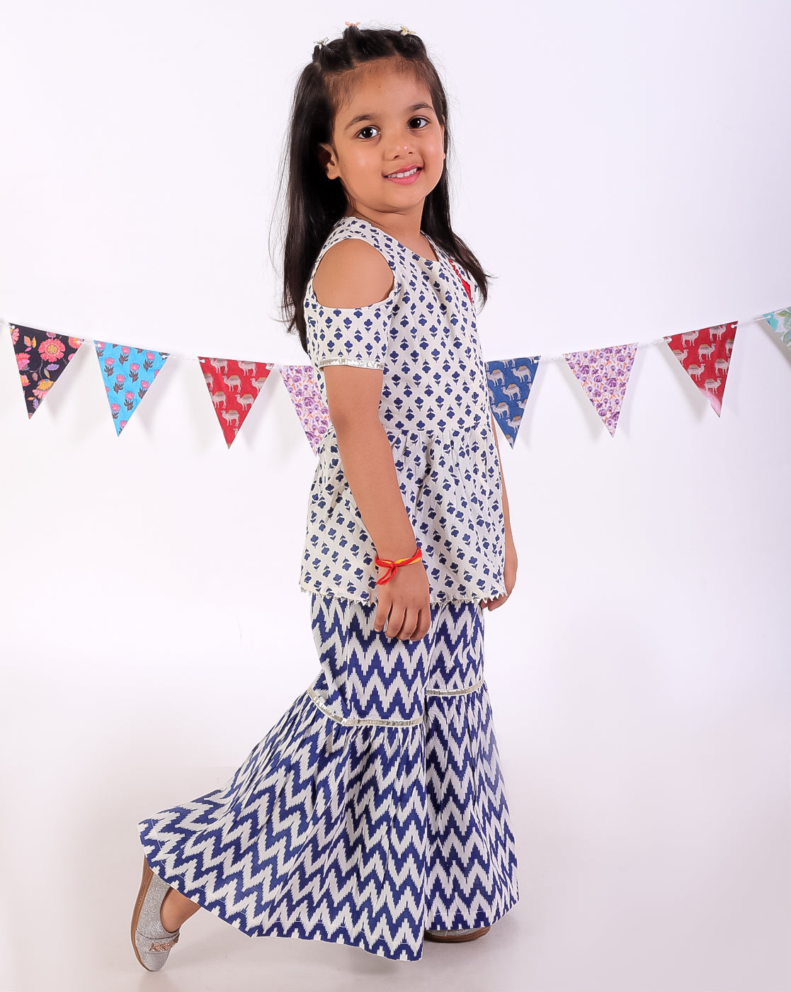 Girls Printed top with sharara set