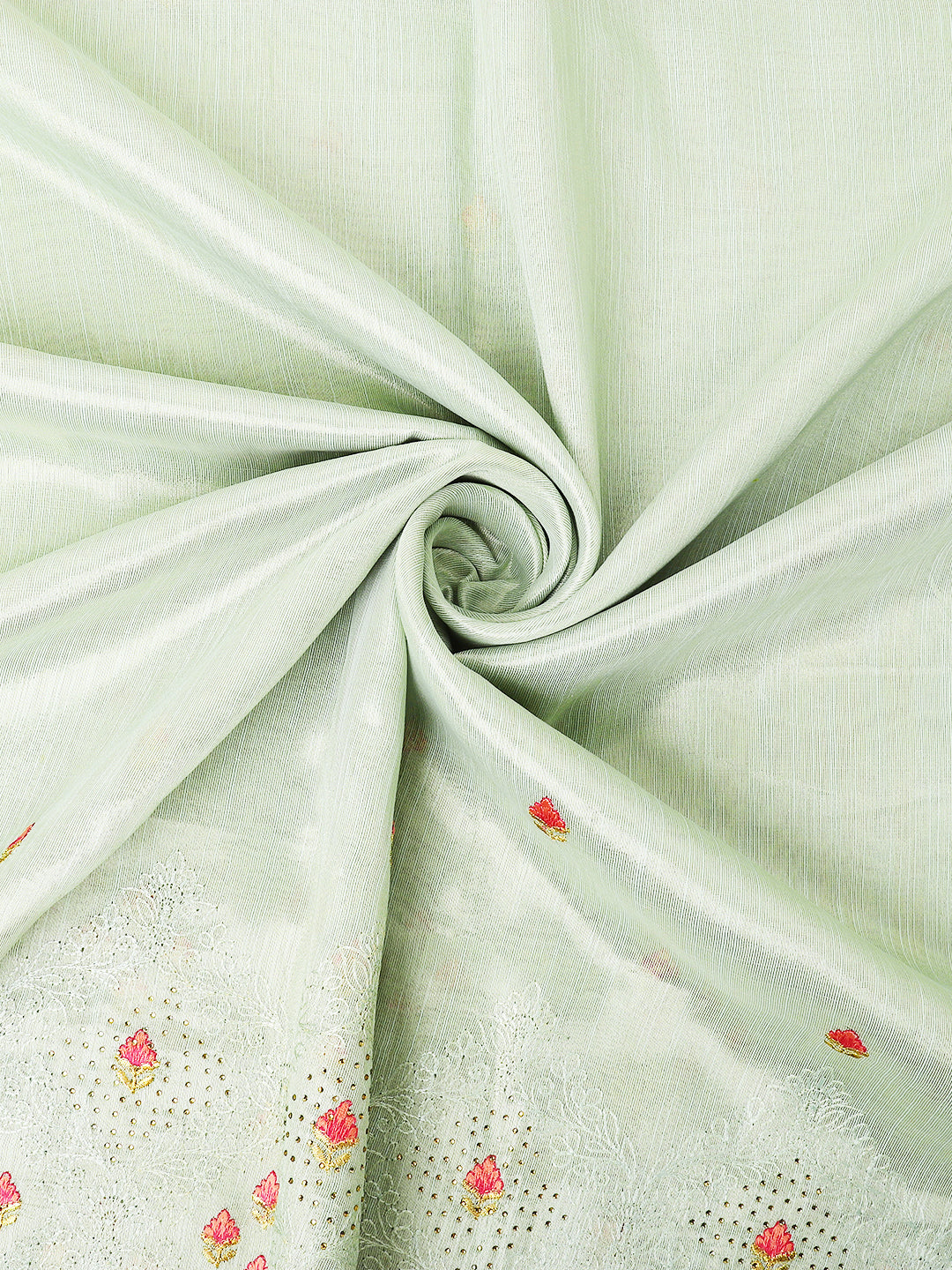 Dhiyona GR Women's Savi Sea Green Cotton Khadi Silk Saree