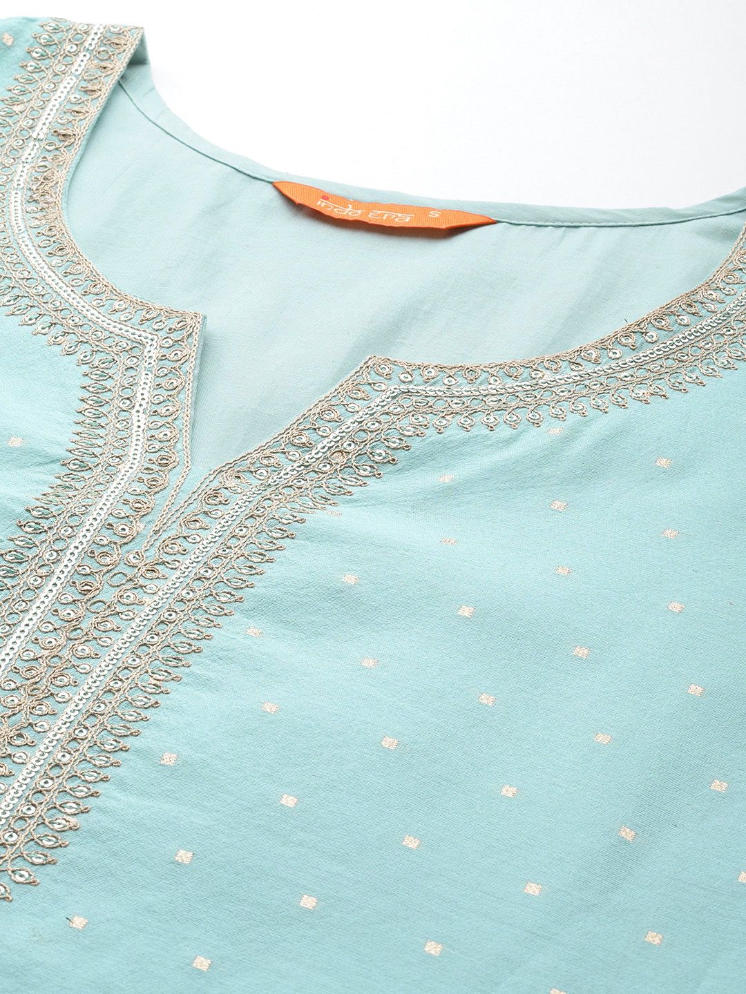 Dhiyona IE Embroidered Regular Sequinned Chanderi Silk Kurta with Trousers & Dupatta