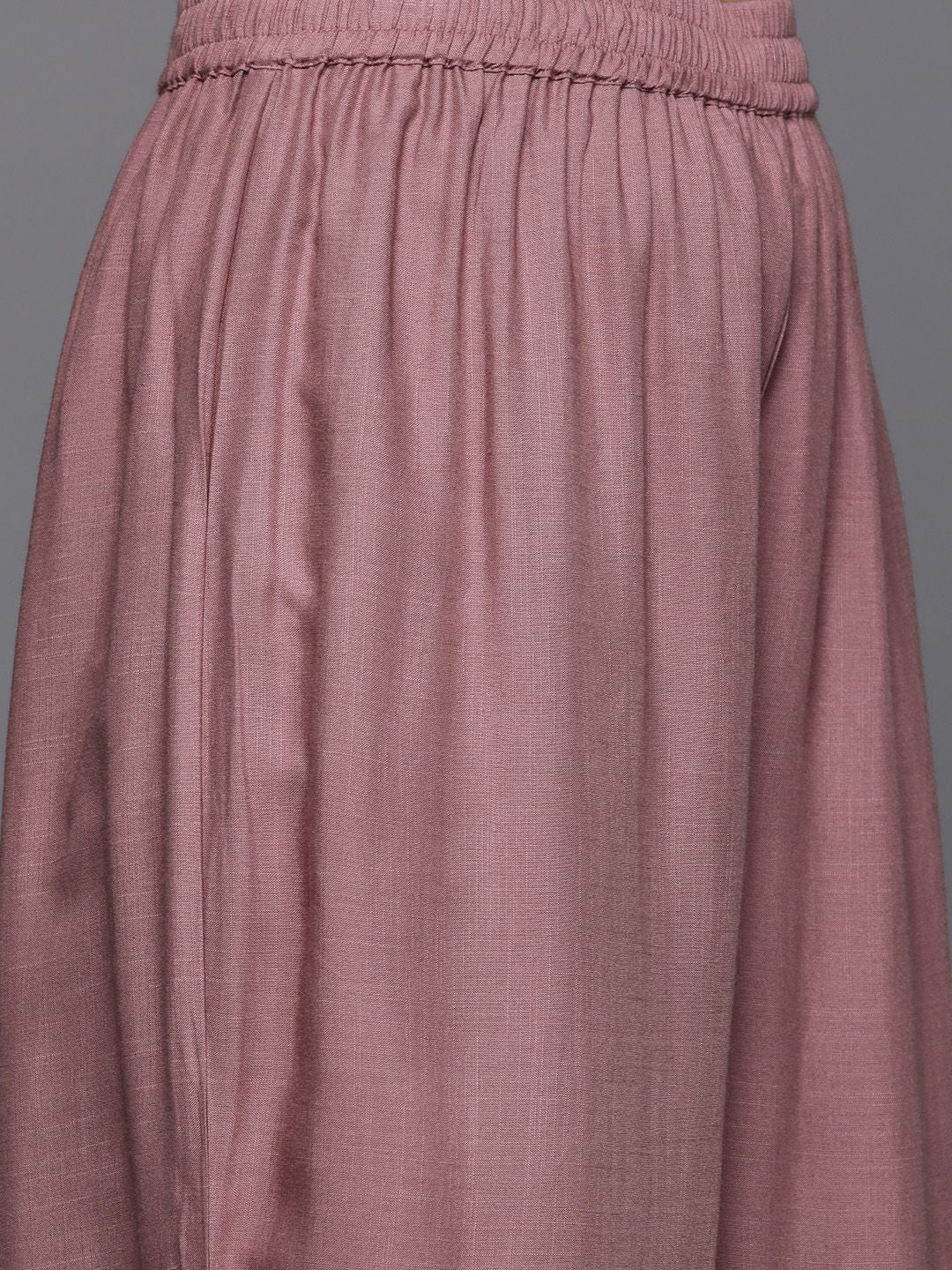 Dhiyona VA Women's Mauve Embroidered Kurta with Palazzos & With Dupatta