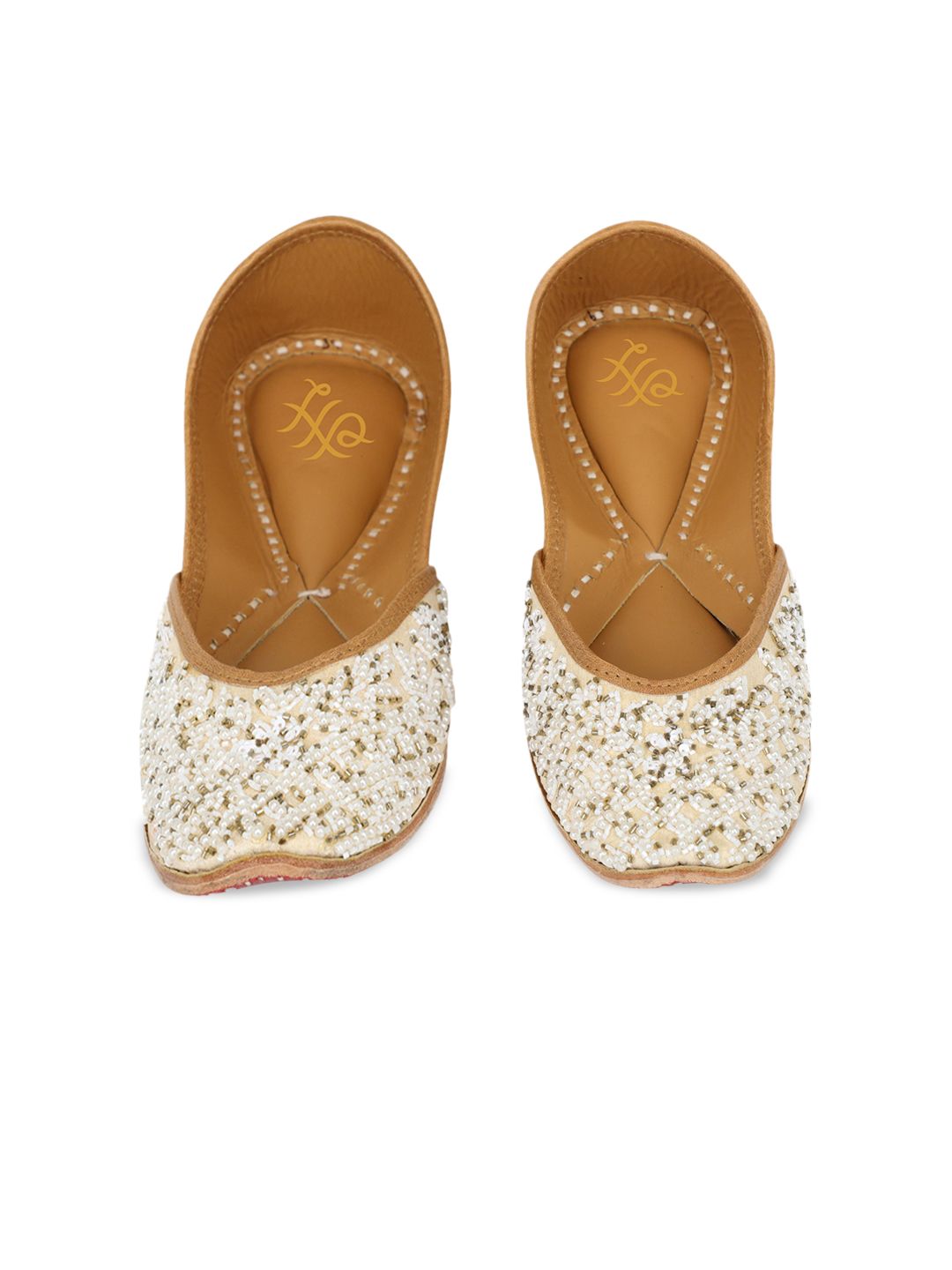 Dhiyona HOP Square Toe Ethnic Embellished Fabric Mojaris