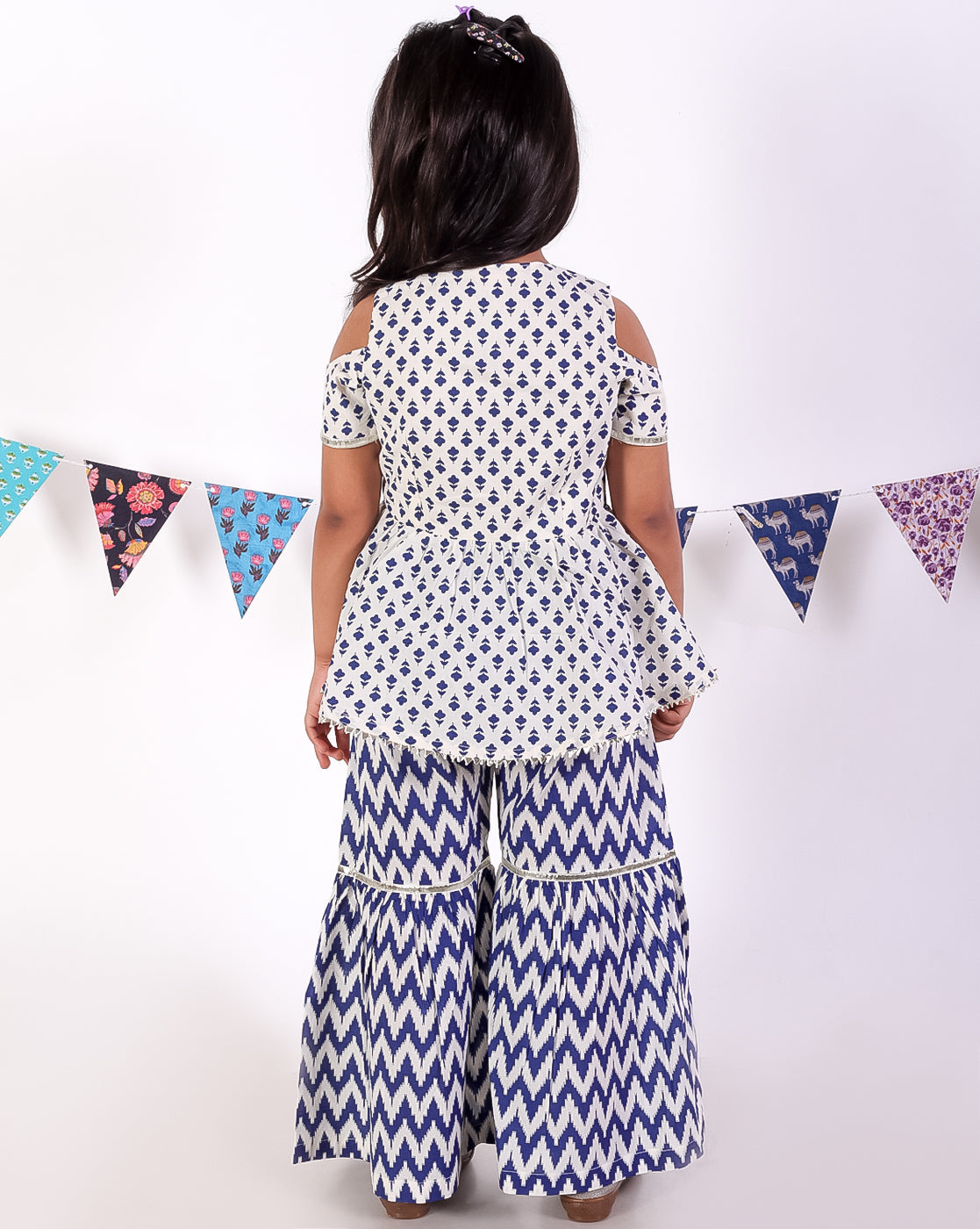Girls Printed top with sharara set