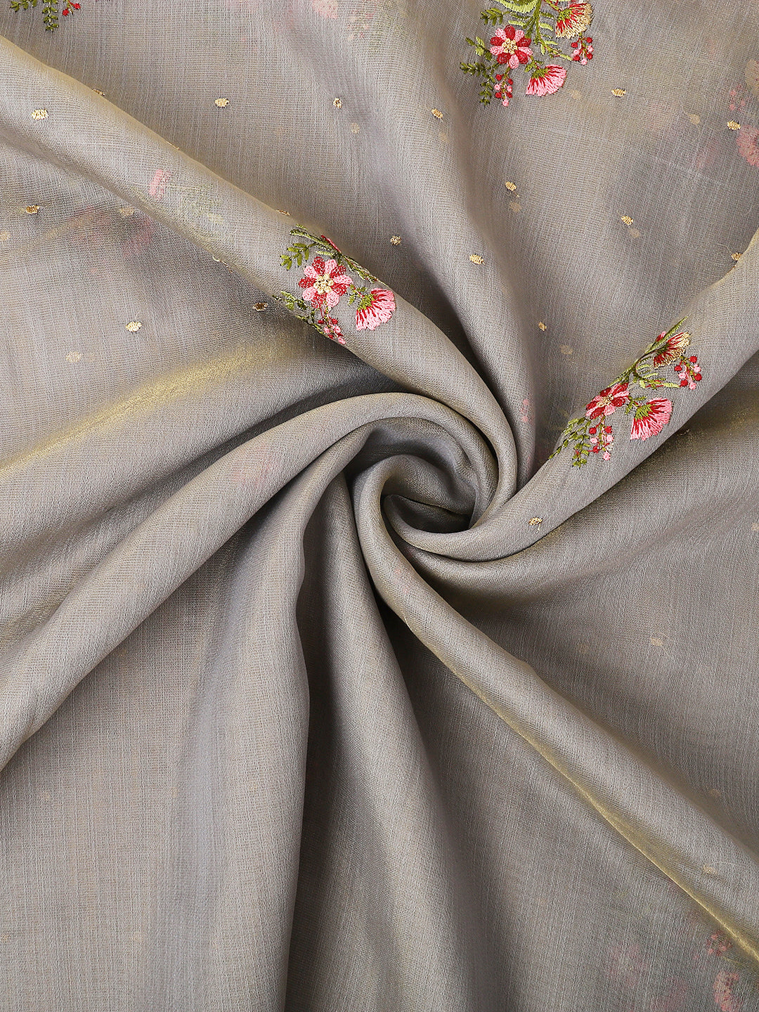 Dhiyona GR Women's Kashmira Grey Cotton Silk Saree