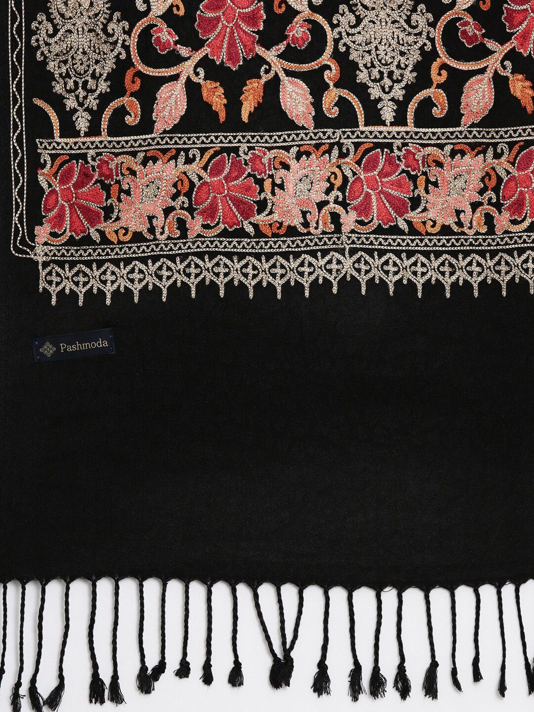 Dhiyona PA Women Black Embroidered Shawl