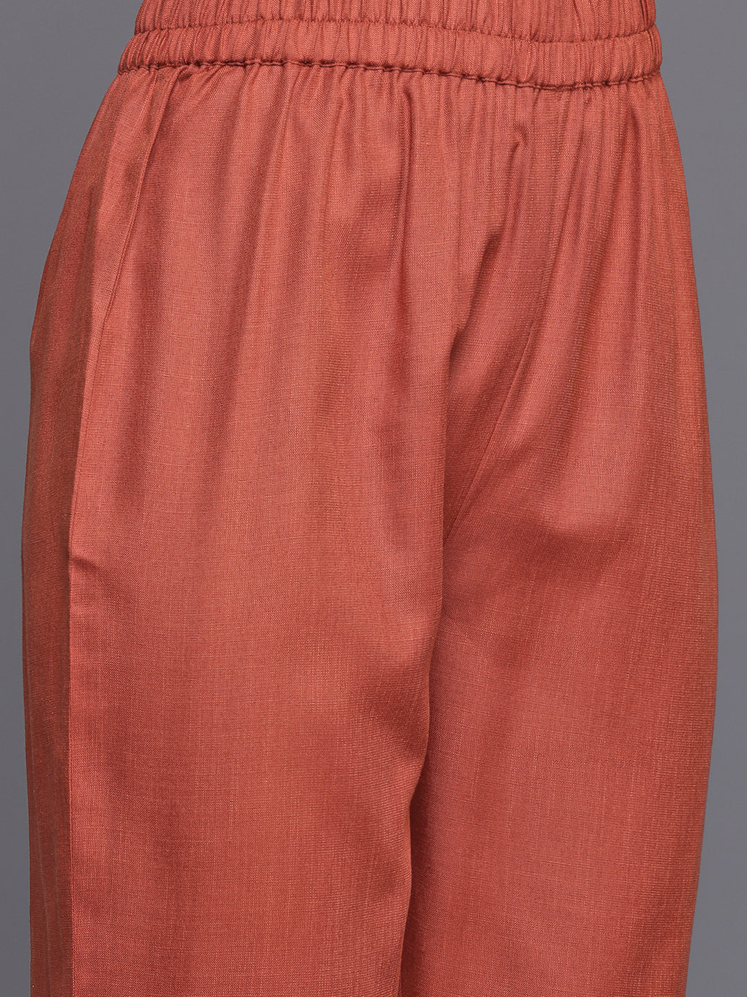 Dhiyona VR Women's Orange Solid A-Line Kurta Paired With Tonal Bottom