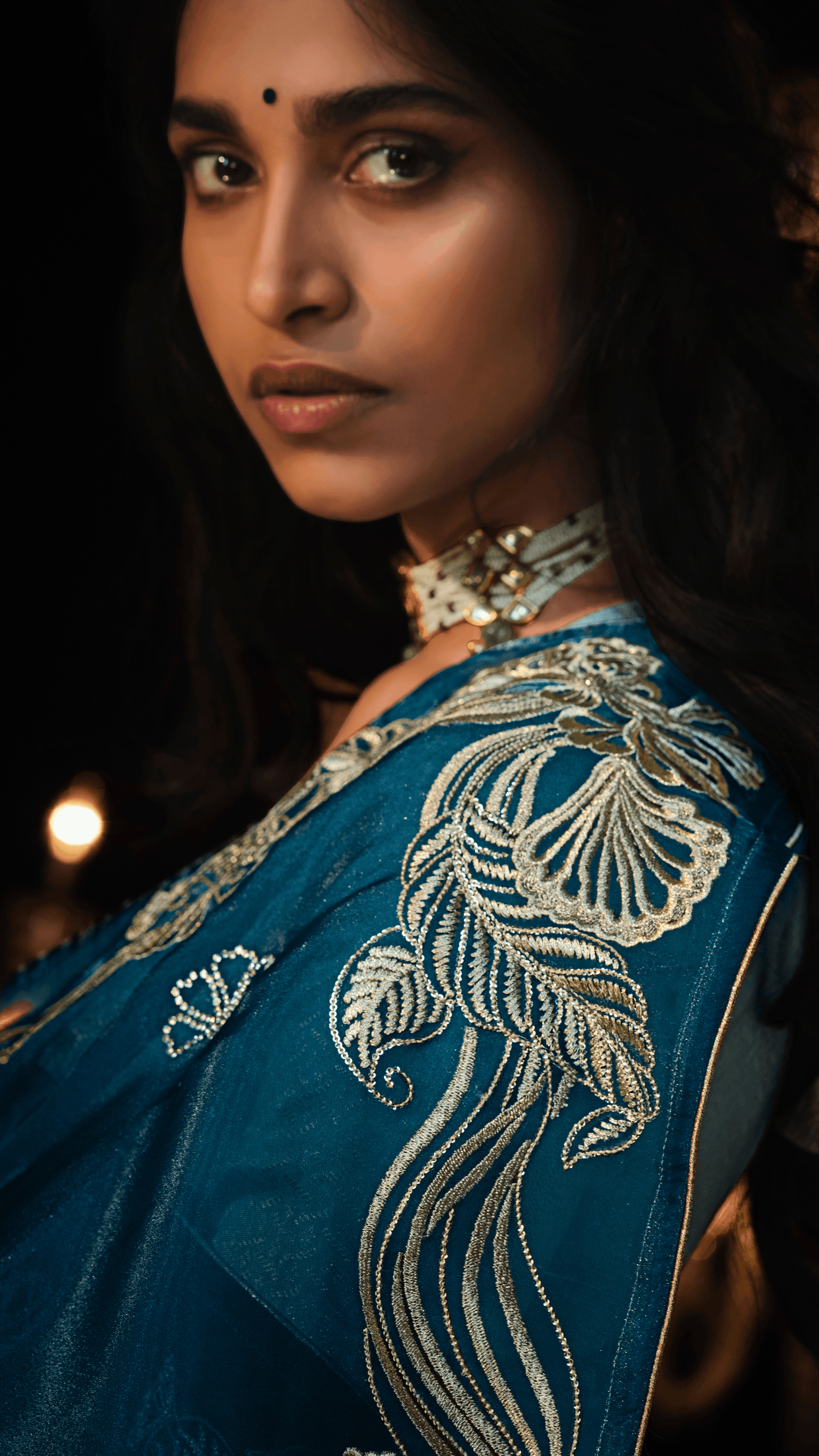 Dhiyona KM Women The Royal Spell- A Symphony In Blue And Silver