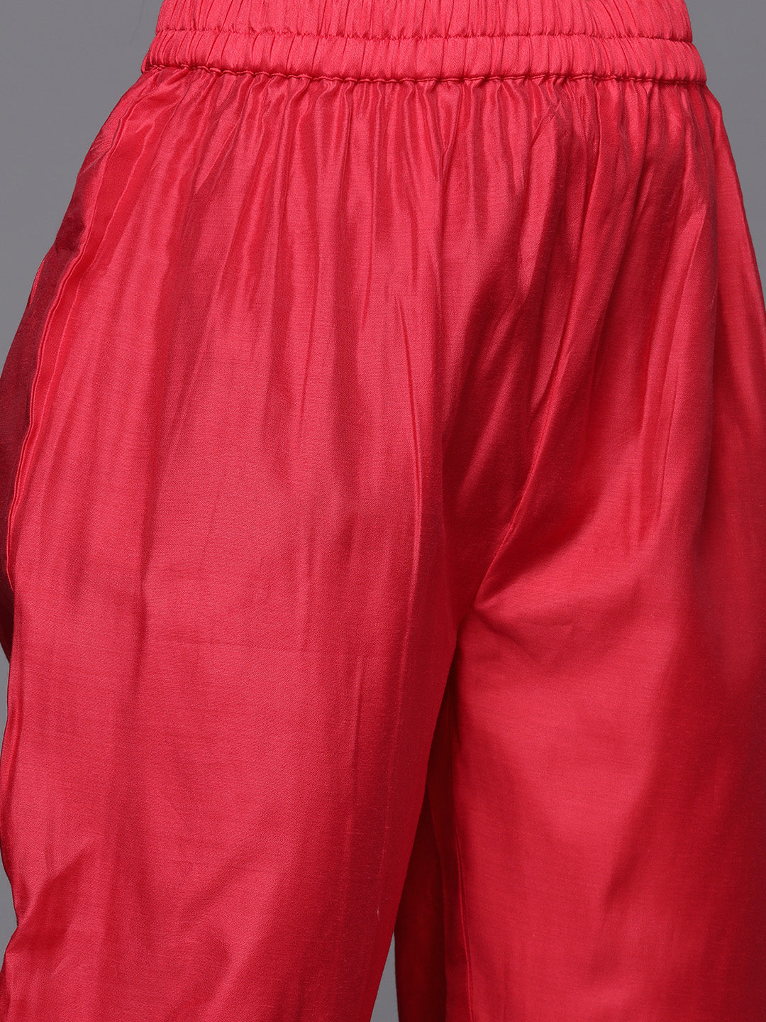 Dhiyona VR Women's Pink Embroidered Kurta Paired With Straight Tonal Bottom And Contrast Dupatta