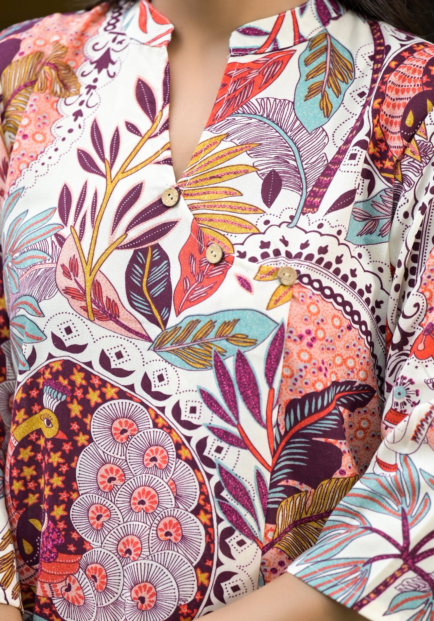 Women Pink Printed Viscose Rayon Kurta And Pant Set