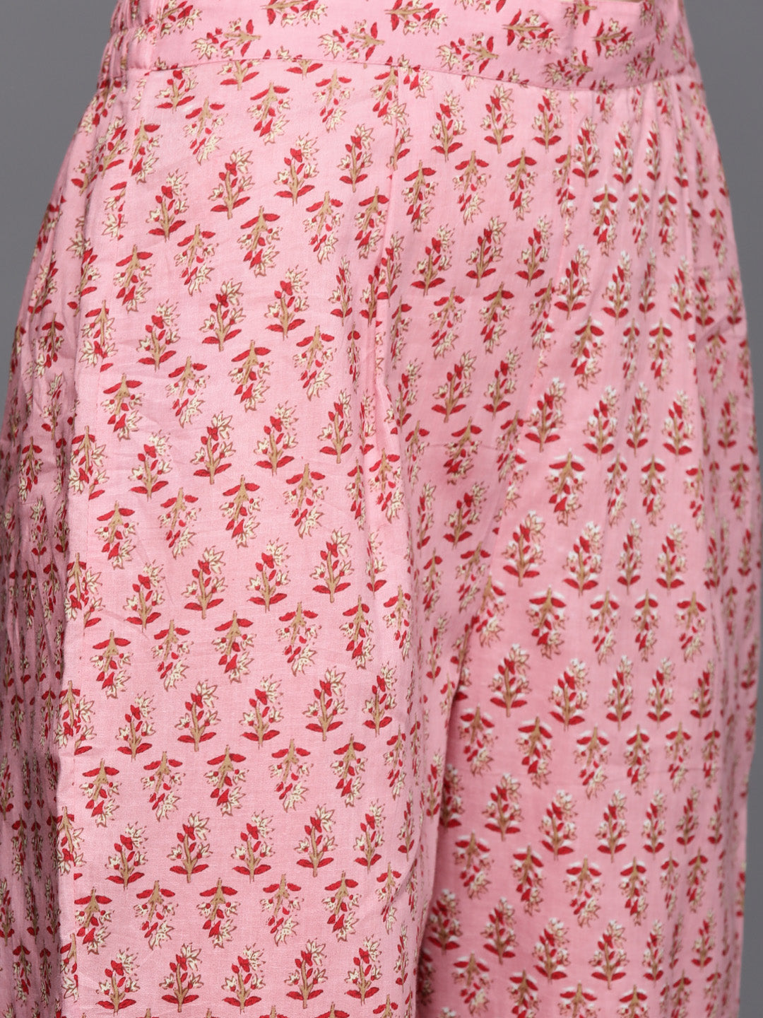 Dhiyona VR Women's Floral Printed Embroidered Kurta With Straight Pant And Chiffon Dupatta