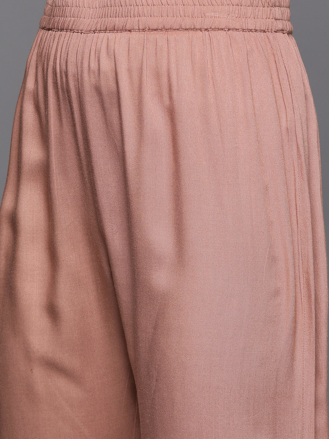 Dhiyona VR Women's Mauve Embroidered Kurta Paired With Tonal Trouser And Dupatta