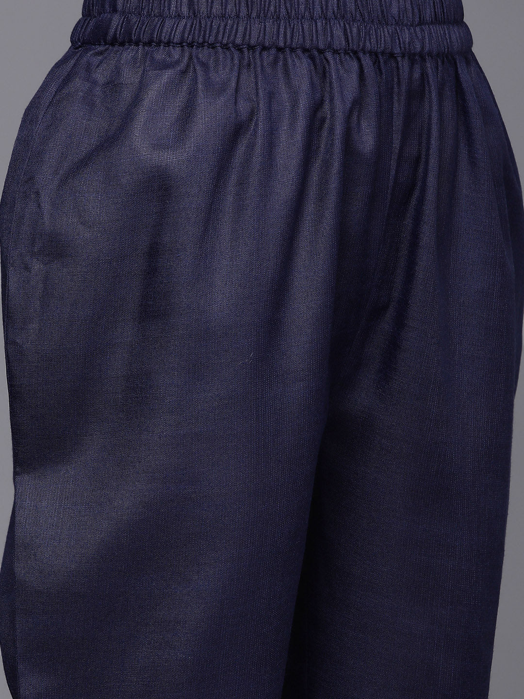 Dhiyona VR Women's Solid Round Neck Yoke Kurta Paired With Tonal Bottom And Contrast Dupatta