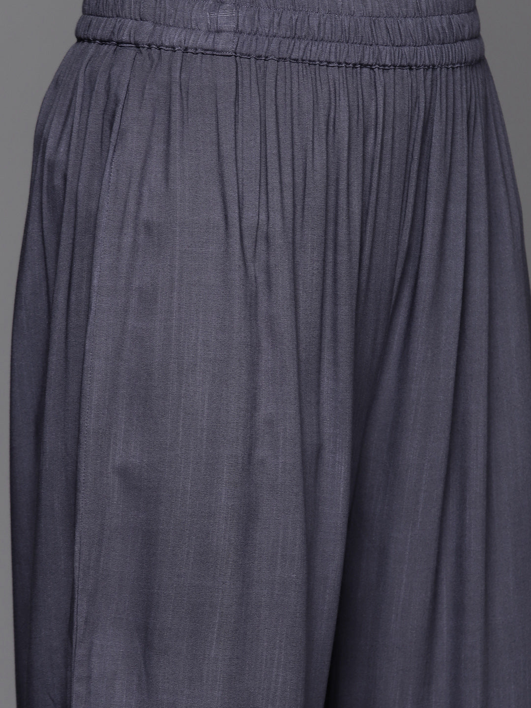 Dhiyona VR Women's Violet Sequin Embellished V-Neck A-Line Kurta Paired With Tonal Bottom Amd Dupatta