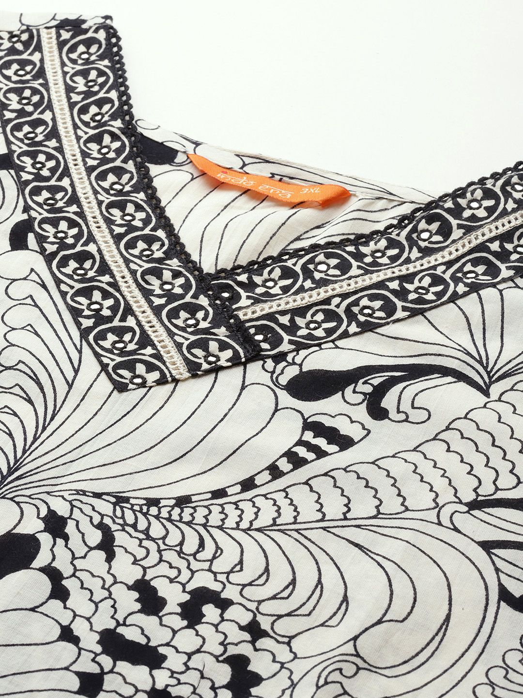 Dhiyona IE Plus Size Printed Pure Cotton Kurta with Trousers & With Dupatta
