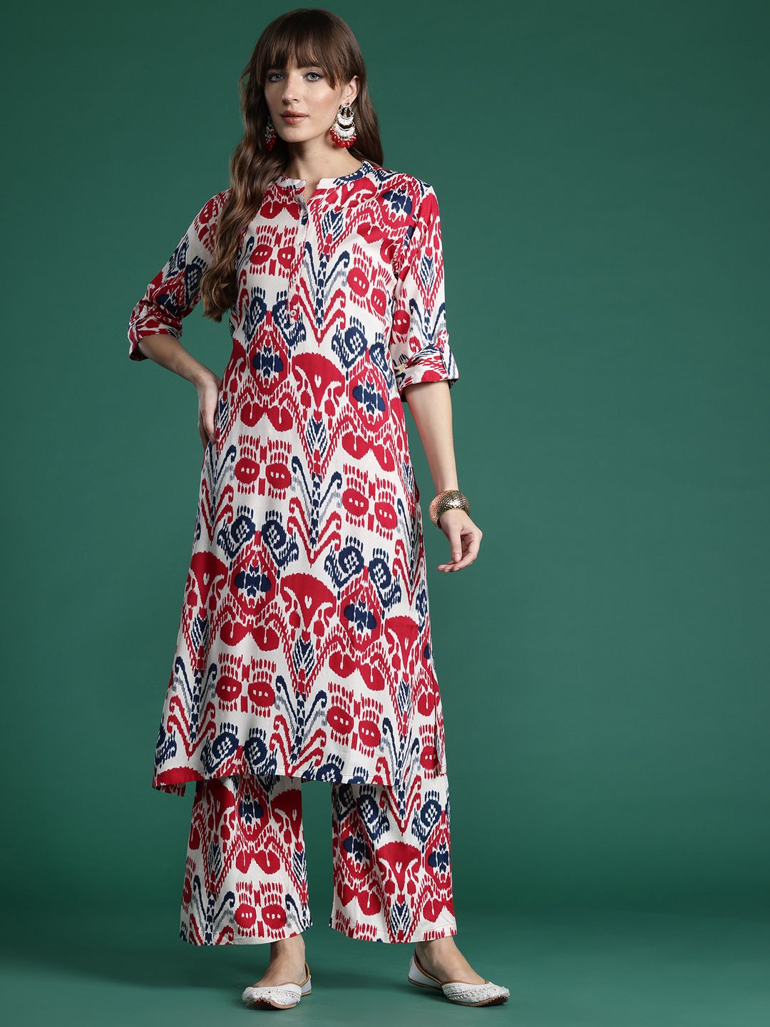 Dhiyona IE Ethnic Motifs Printed Kurta with Palazzos