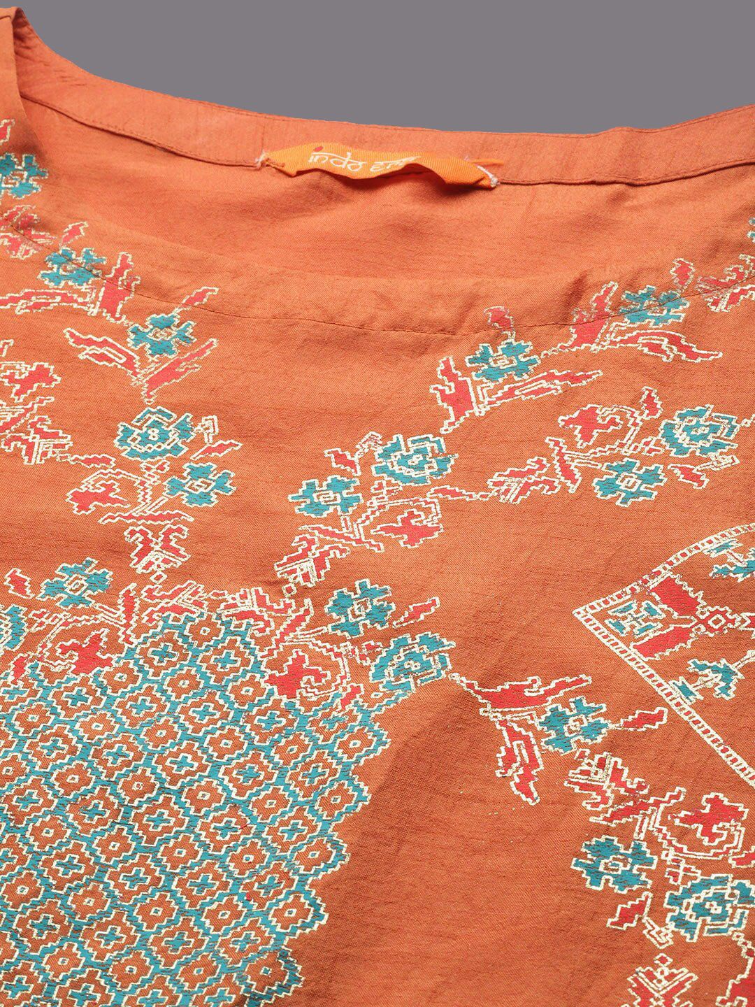 Dhiyona IE Women Boat Neck Ethnic Motifs Printed Straight Kurta
