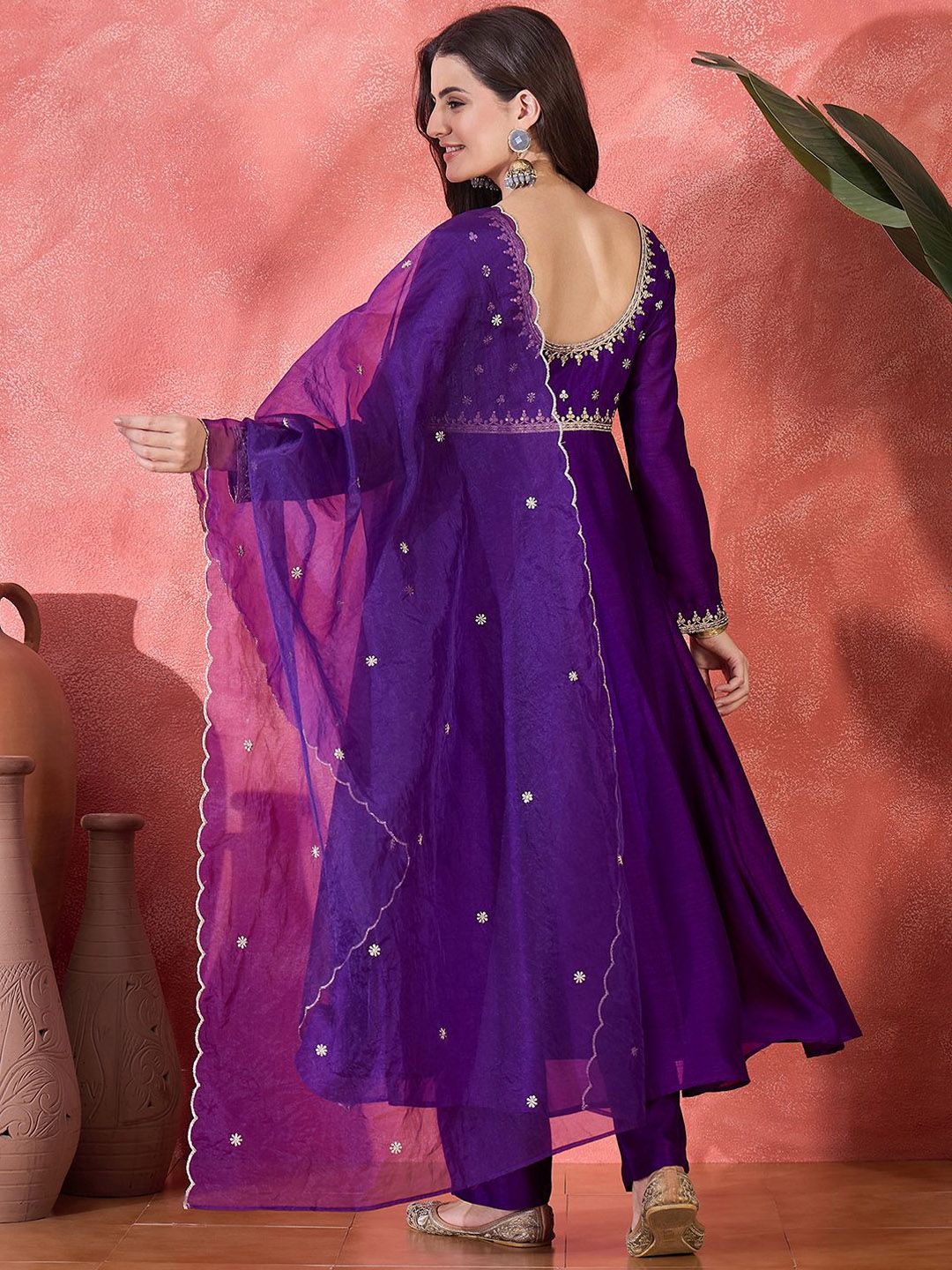 Dhiyona SN Women's Ethnic Motifs Embroidered Kurta with Trousers & Dupatta