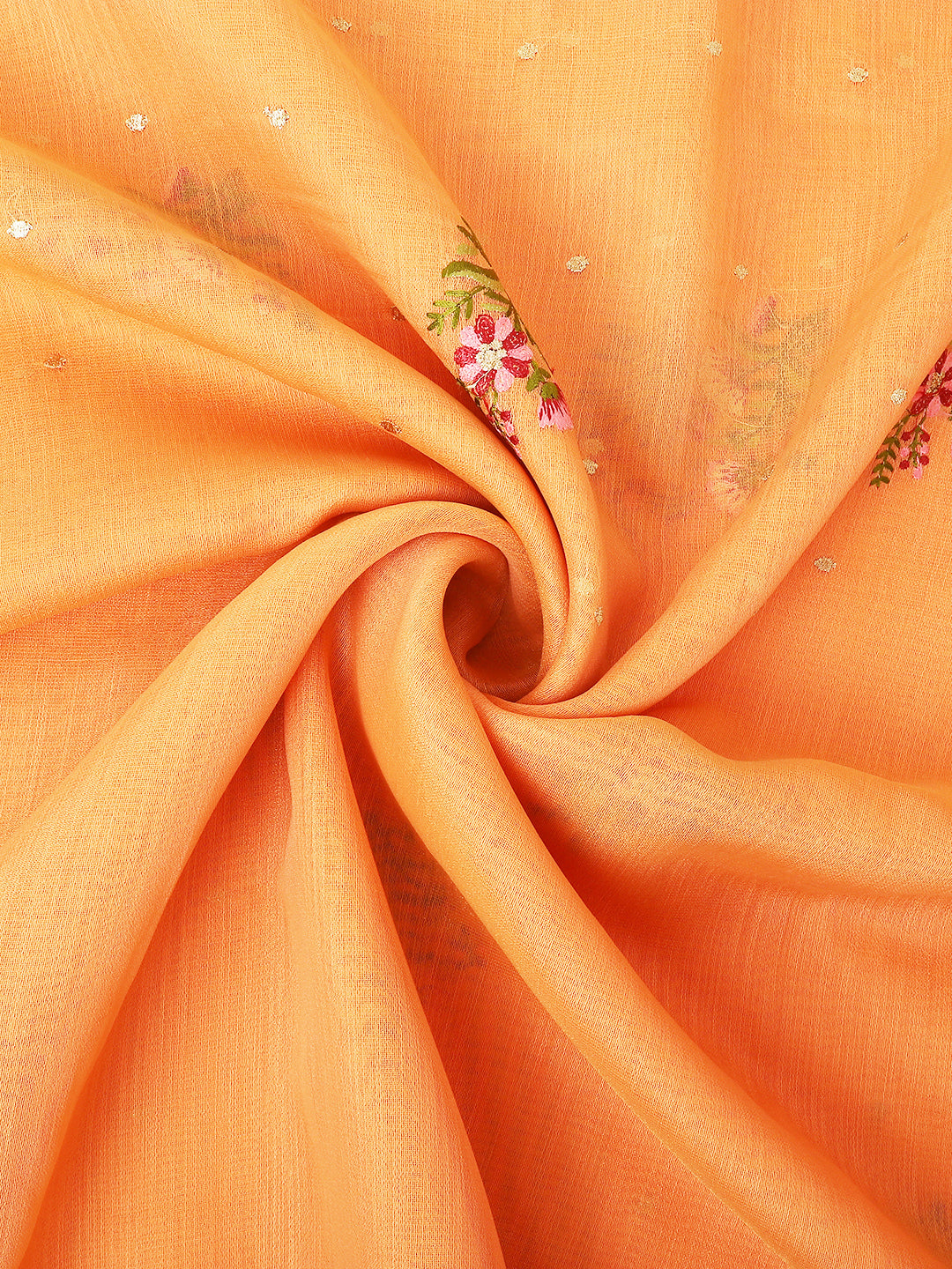 Dhiyona GR Women's Kashmira Peach Orange Cotton Silk Saree