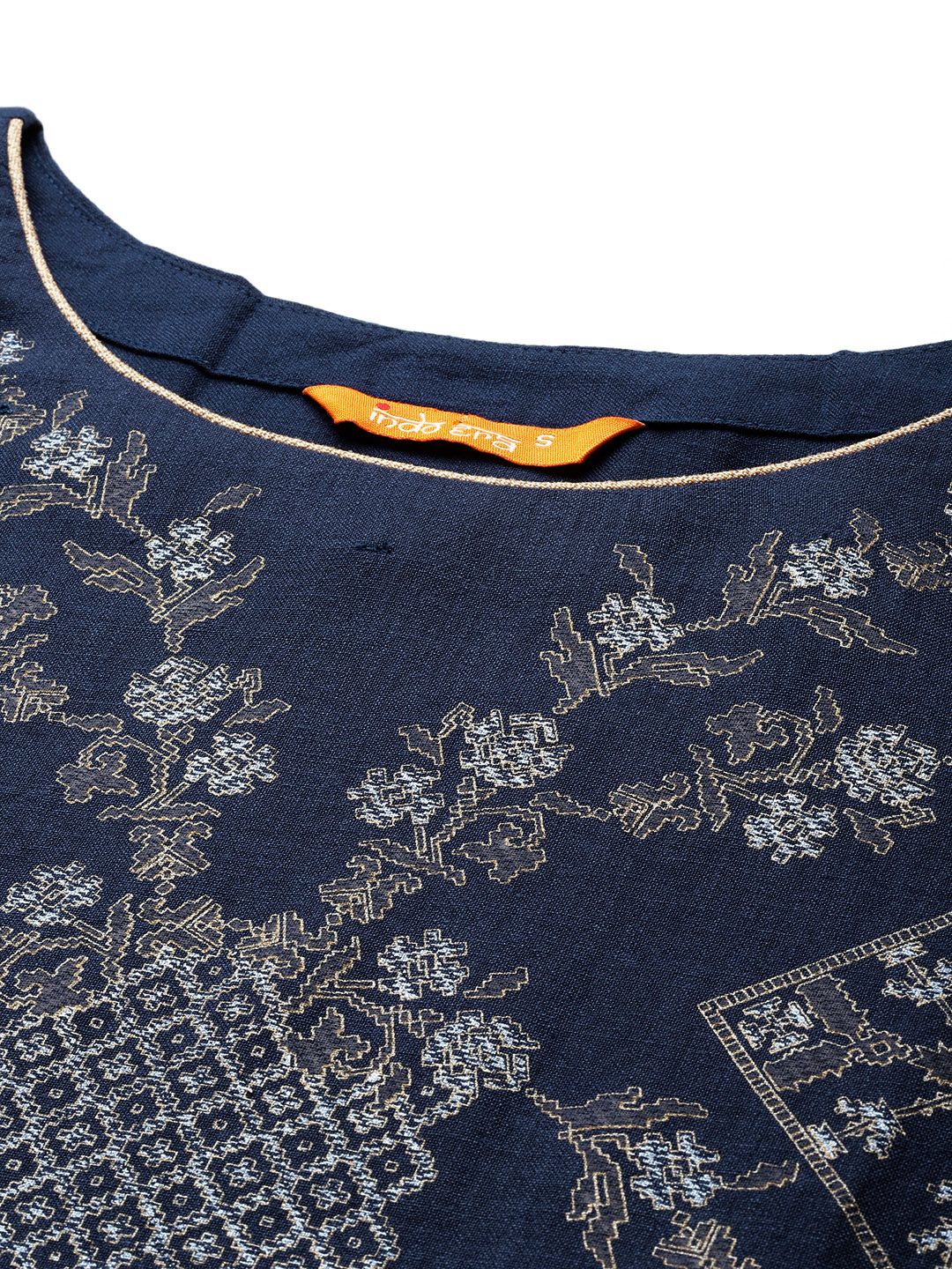 Dhiyona IE Geometric Foil Printed Kurta