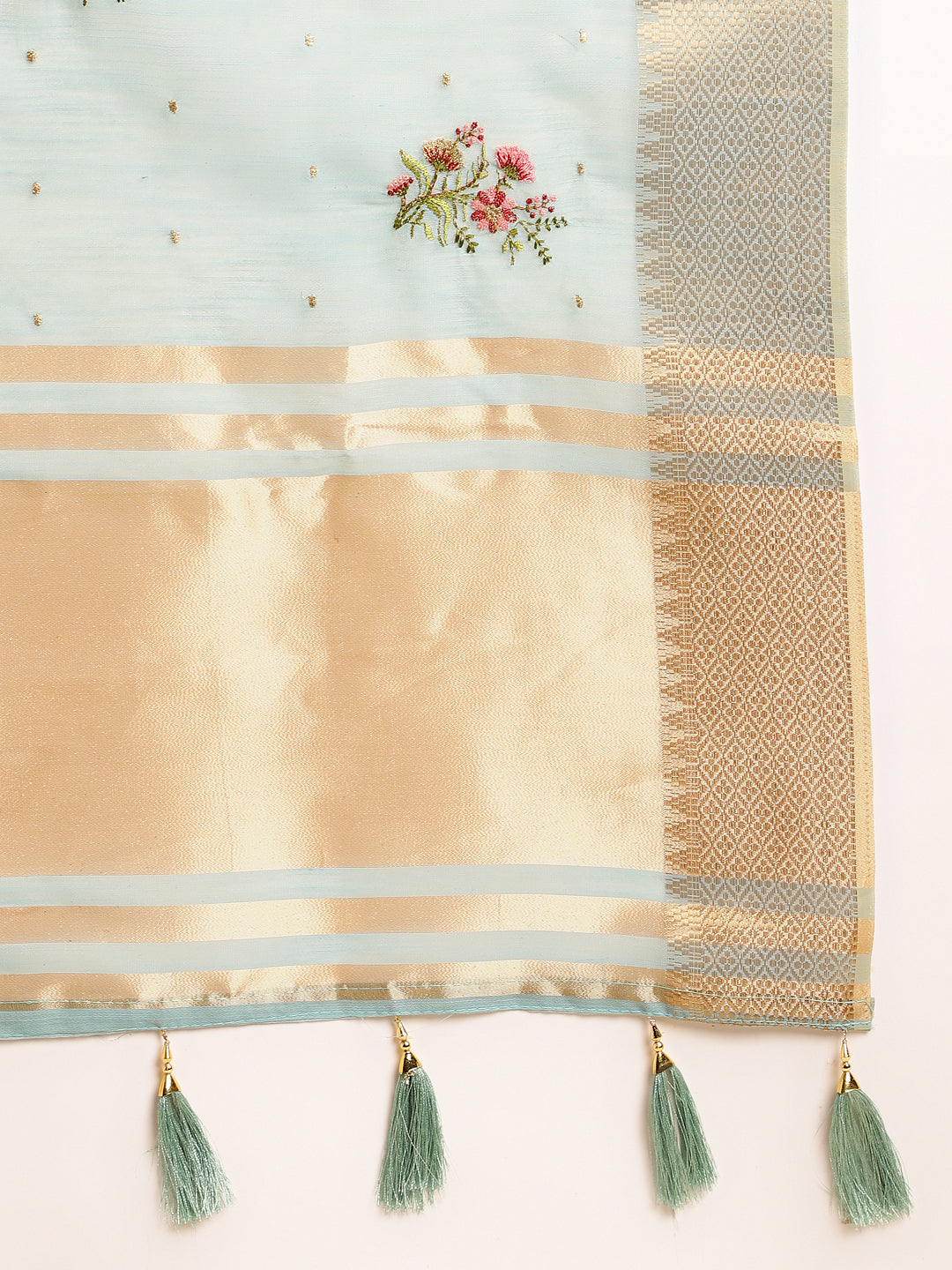Dhiyona GR Women's Kashmira Sky Cotton Silk Saree